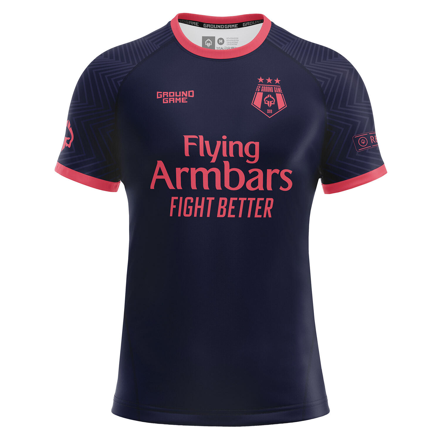 Rashguard do MMA/BJJ męski Ground Game FC Armbar granatowy z krótkim rękawem