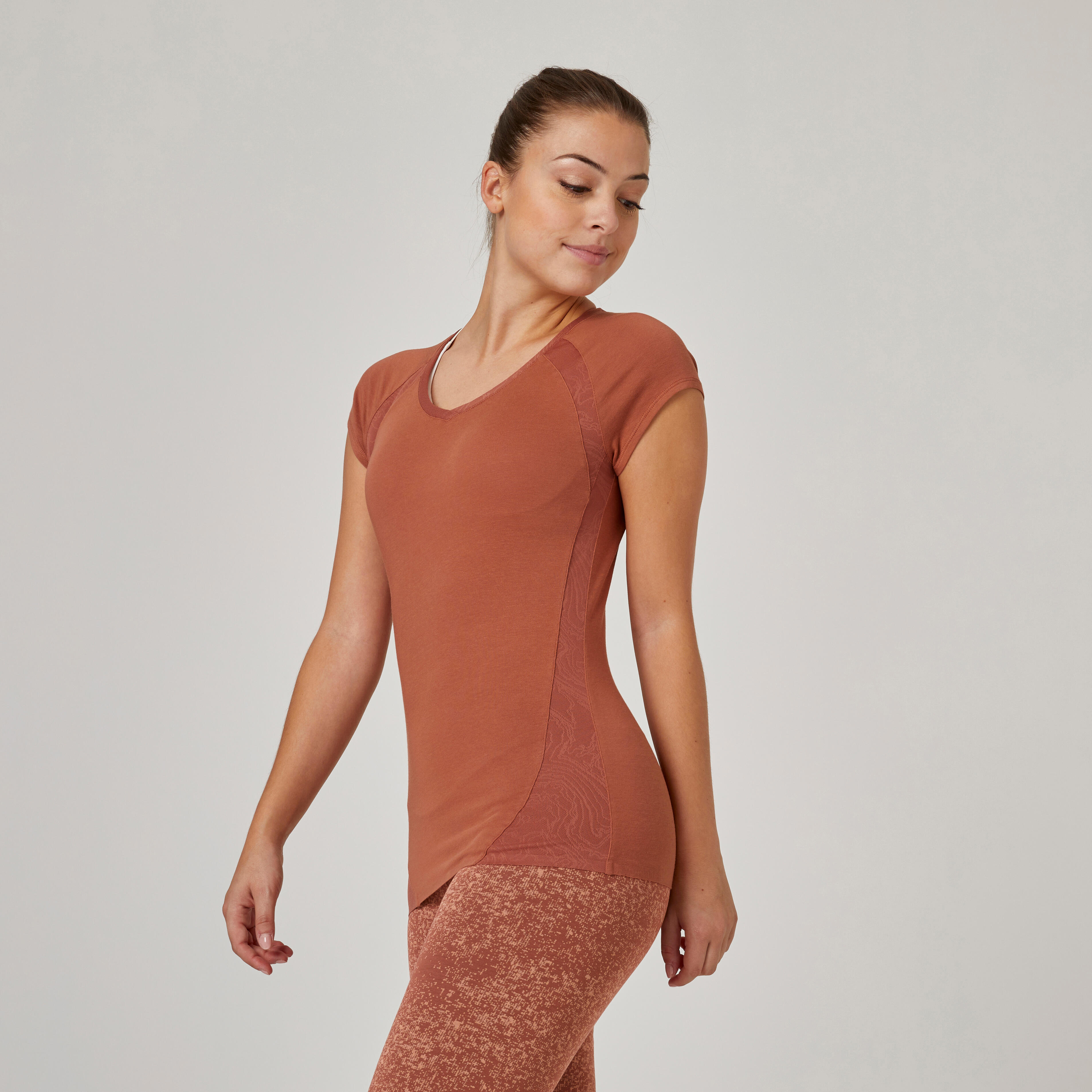 Koszulka z krótkim rękawem damska Nyamba Gym & Pilates 900 slim