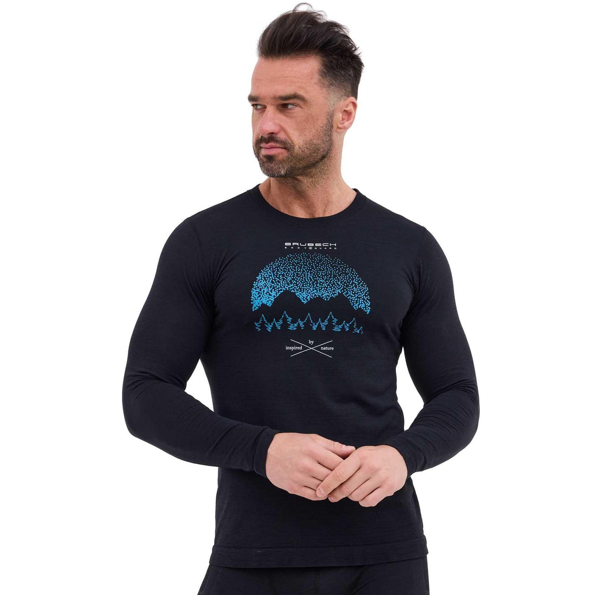 Koszulka męska z długim rękawem wełniana Brubeck OUTDOOR WOOL PRO