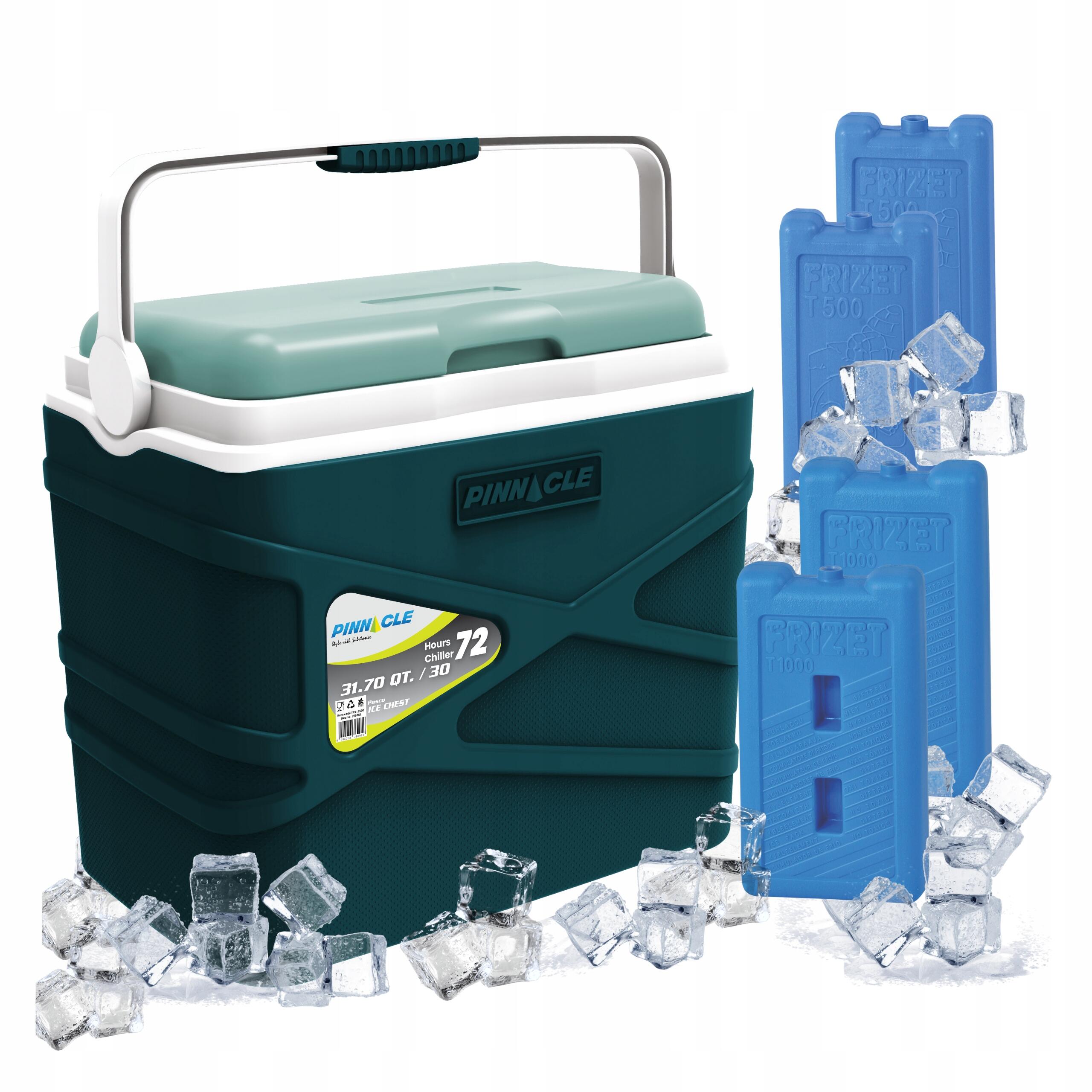 Lodówka Turystyczna przenośna 30L PINNACLE Duża do Samochodu + 4 wkłady