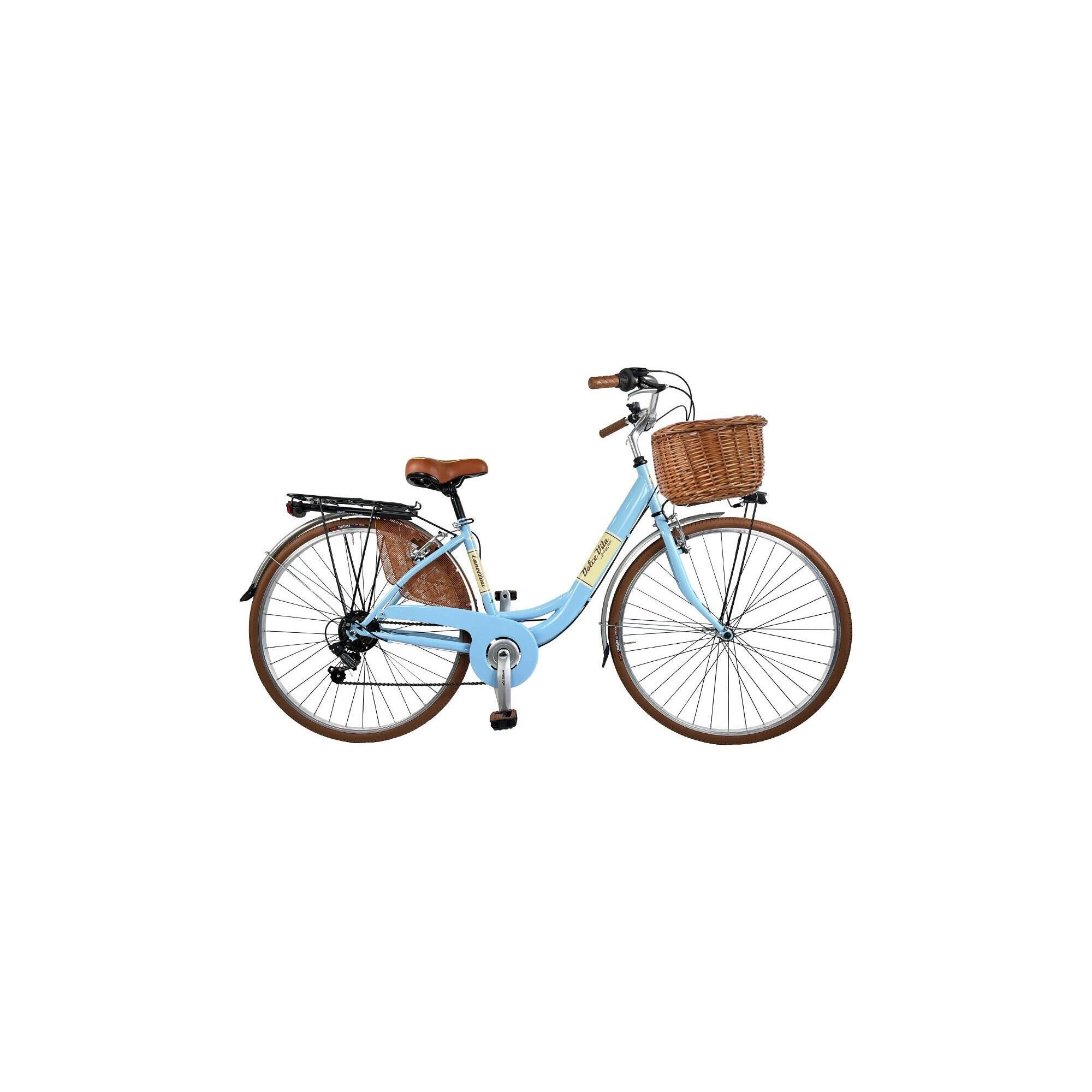 Rower miejski Dolce Vita by Canellini VENERE 28" z koszykiem - Błękitny