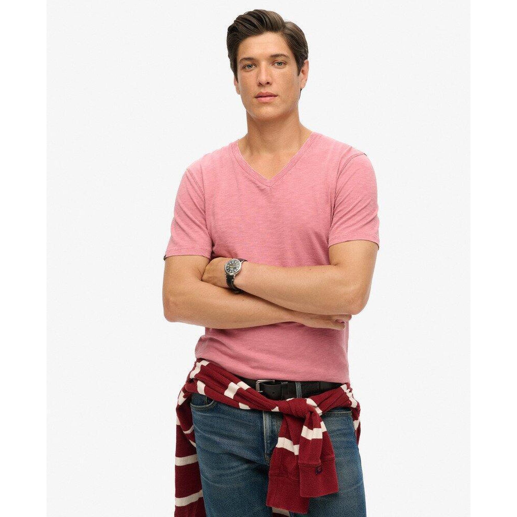 T-shirt melanżowy z dekoltem w serek Superdry