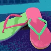 Japonki basenowe damskie aqua-sport fluo