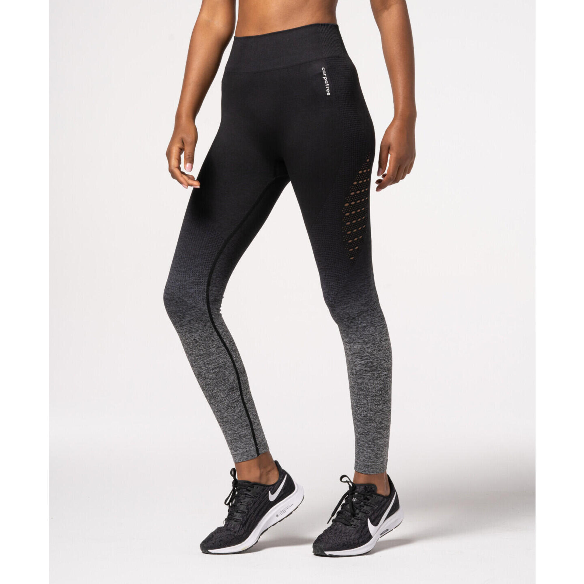 Legginsy bezszwowe Ombre czarno-szare M