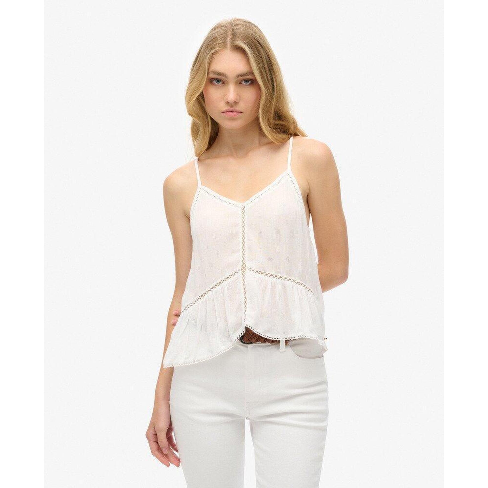 Top cami z wykończeniem w koronkę