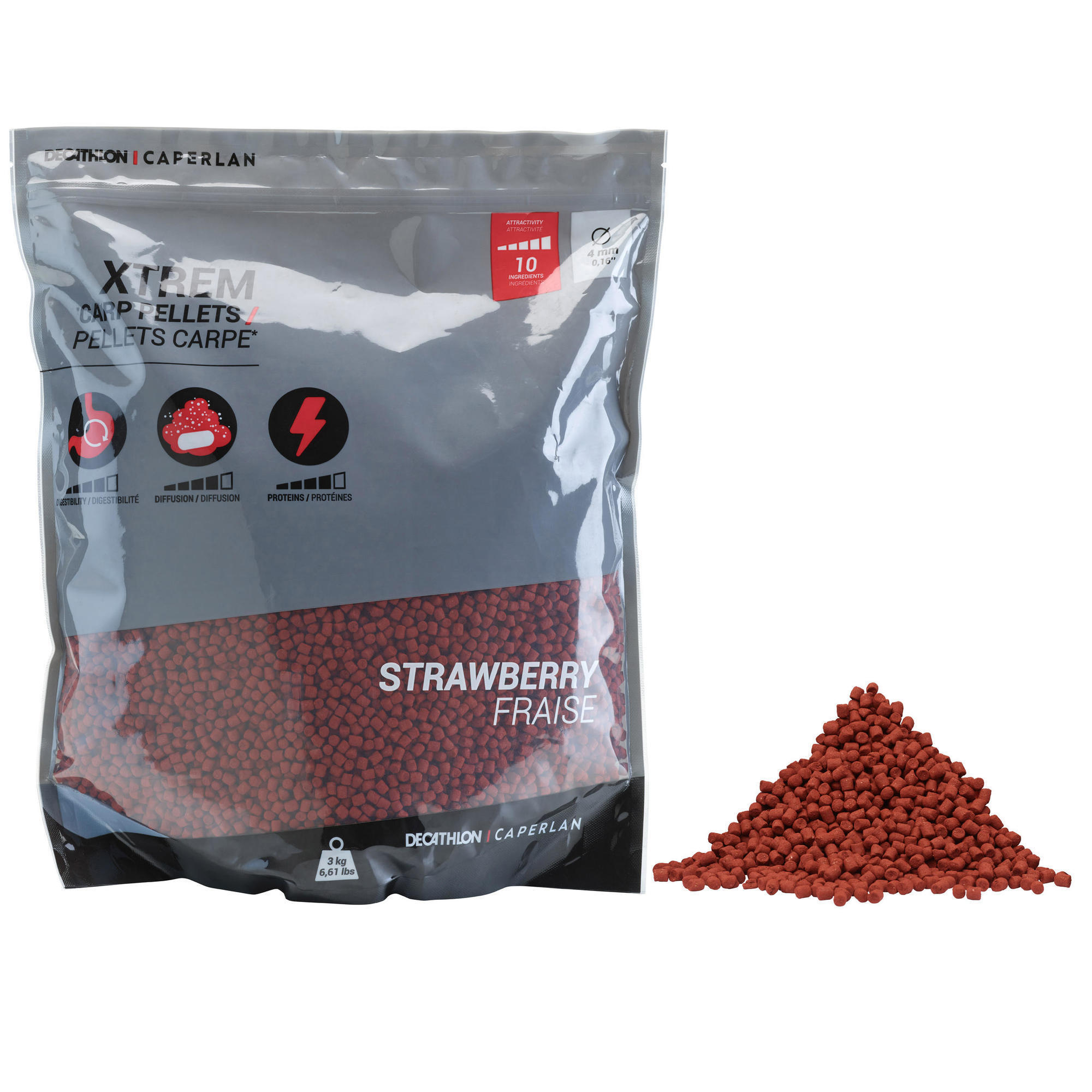 Pellet Caperlan Xtrem 4mm truskawka 3kg