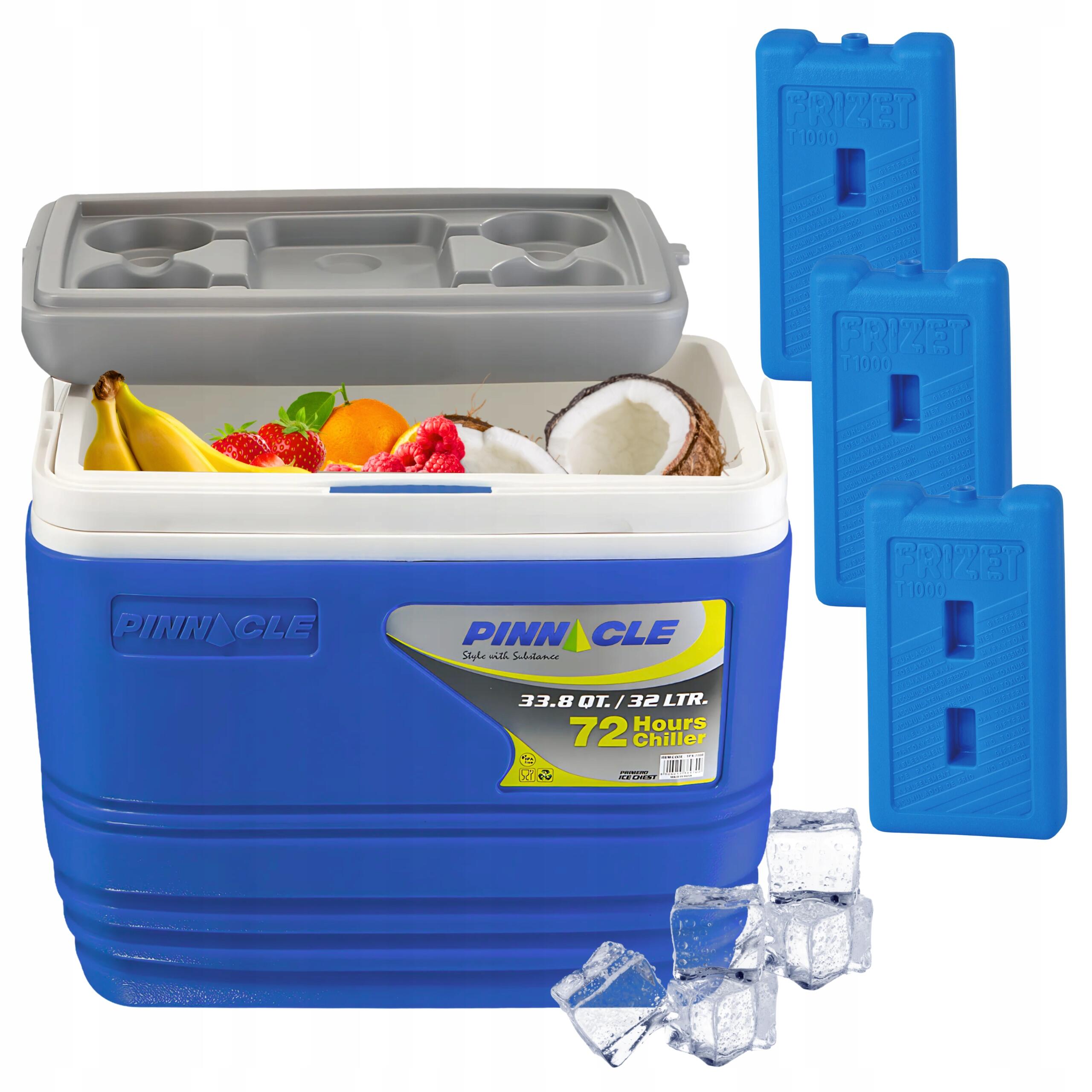 Lodówka Turystyczna na wkłady PINNACLE TPX7000 32L Granatowa + 3 wkłady 1L