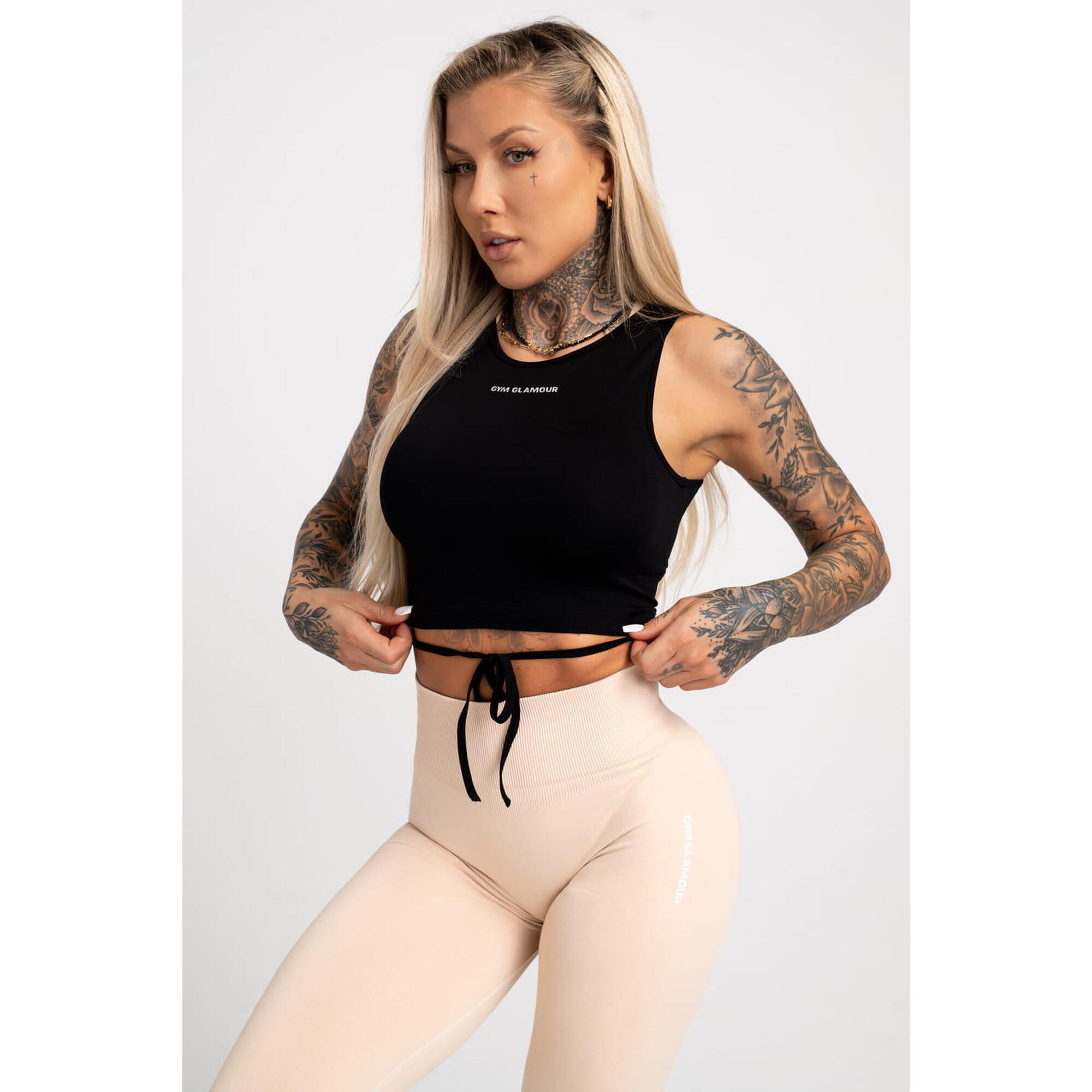 Top fitness damski Gym Glamour wiązany