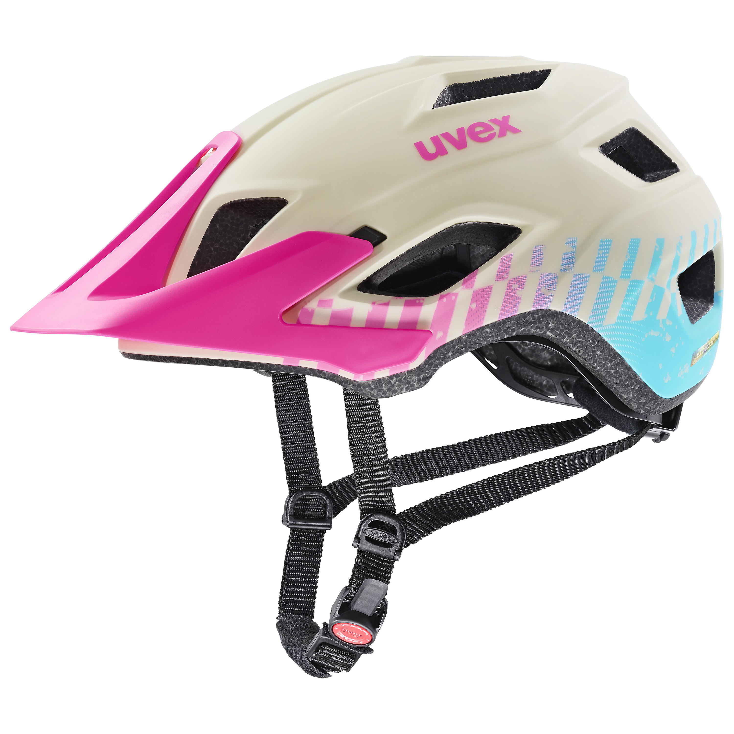 Kask rowerowy MTB Uvex Access biało-różowy