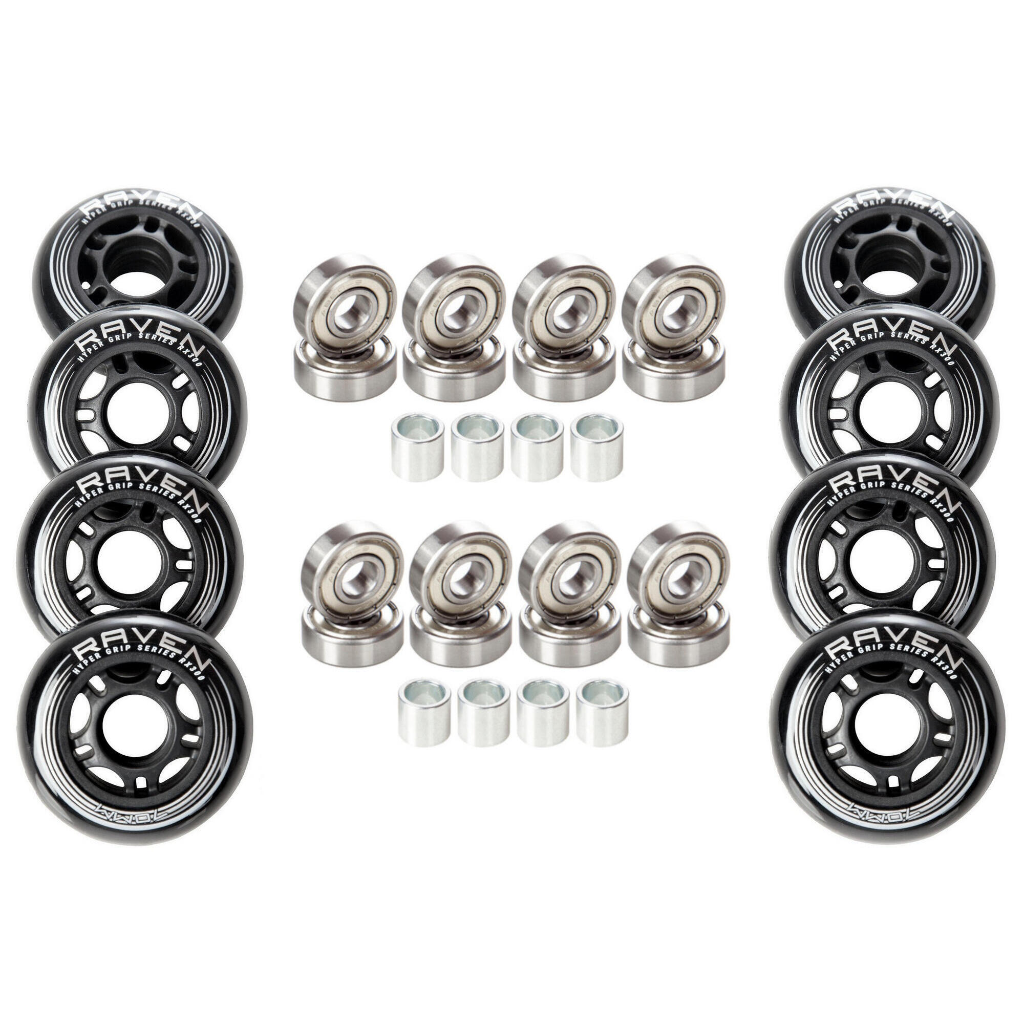 8x Kółka do rolek 70mm + 16x Łożyska RAVEN Abec9