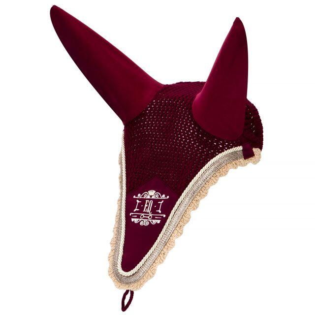 Nauszniki jeździeckie dla konia Equestrian Queen Brussels bawełniane, długie