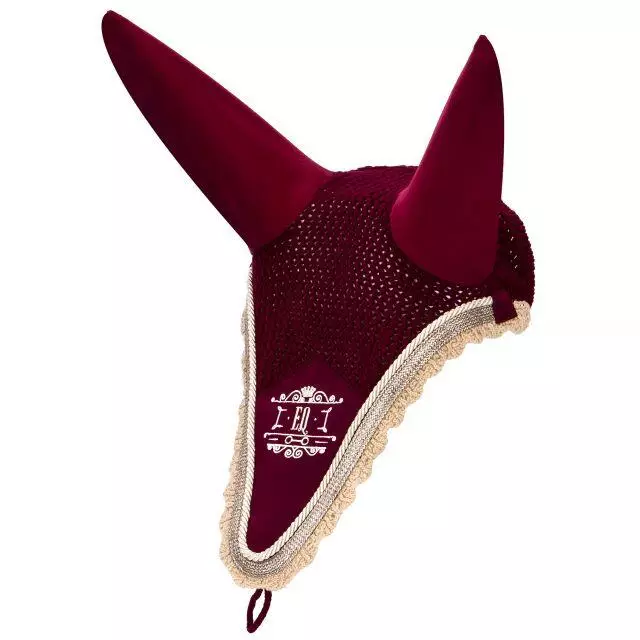 Nauszniki jeździeckie dla konia Equestrian Queen Brussels bawełniane, długie