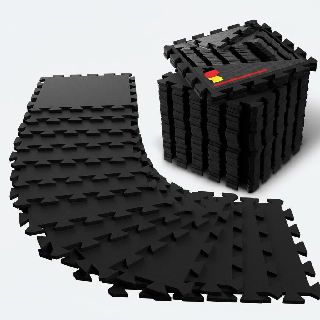 Mata fitness – ciężka mata gumowa – zestaw 8 puzzli ochronnych