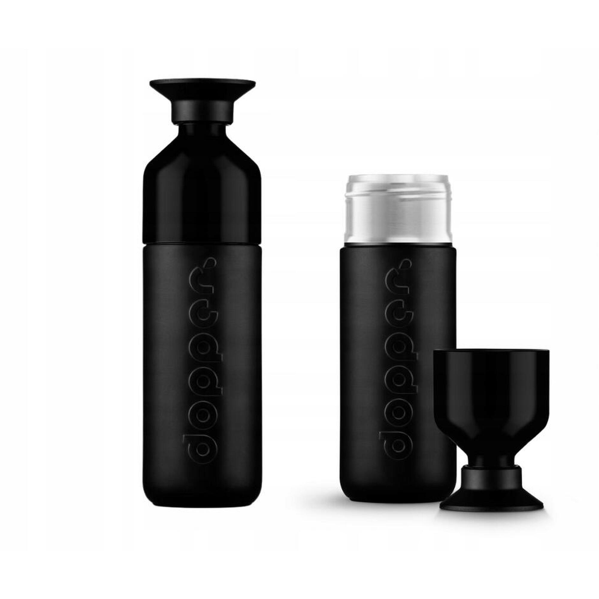 Butelka termiczna Dopper Blazing Black 350 ml z kubkiem