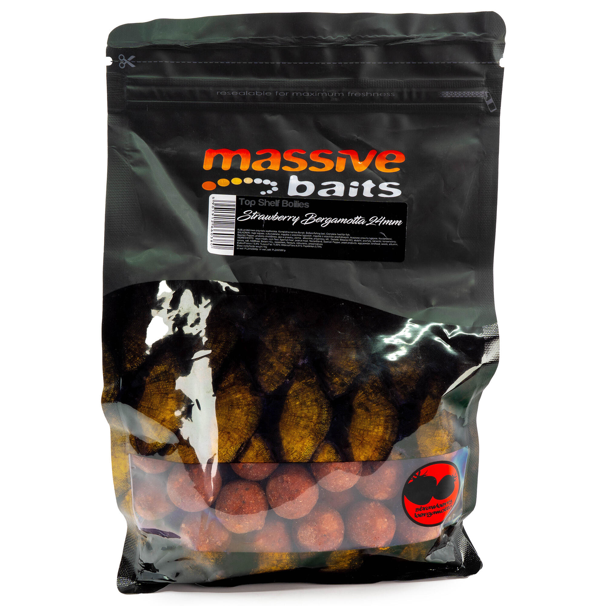 Kulki Massive Baits Top Shelf Strawberry Bergamot 24Mm 1Kg