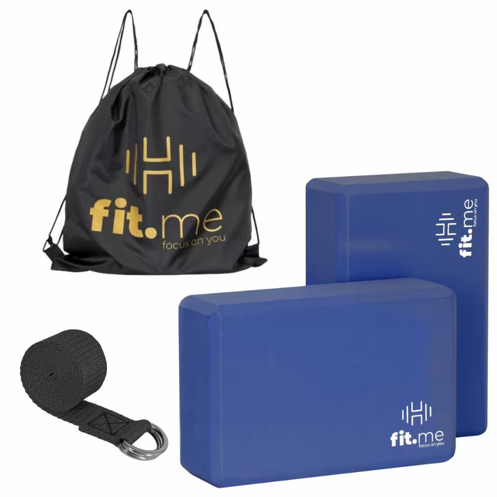Zestaw do jogi 2 x Kostka Pianka EVA i Pasek do jogi FIT.ME
