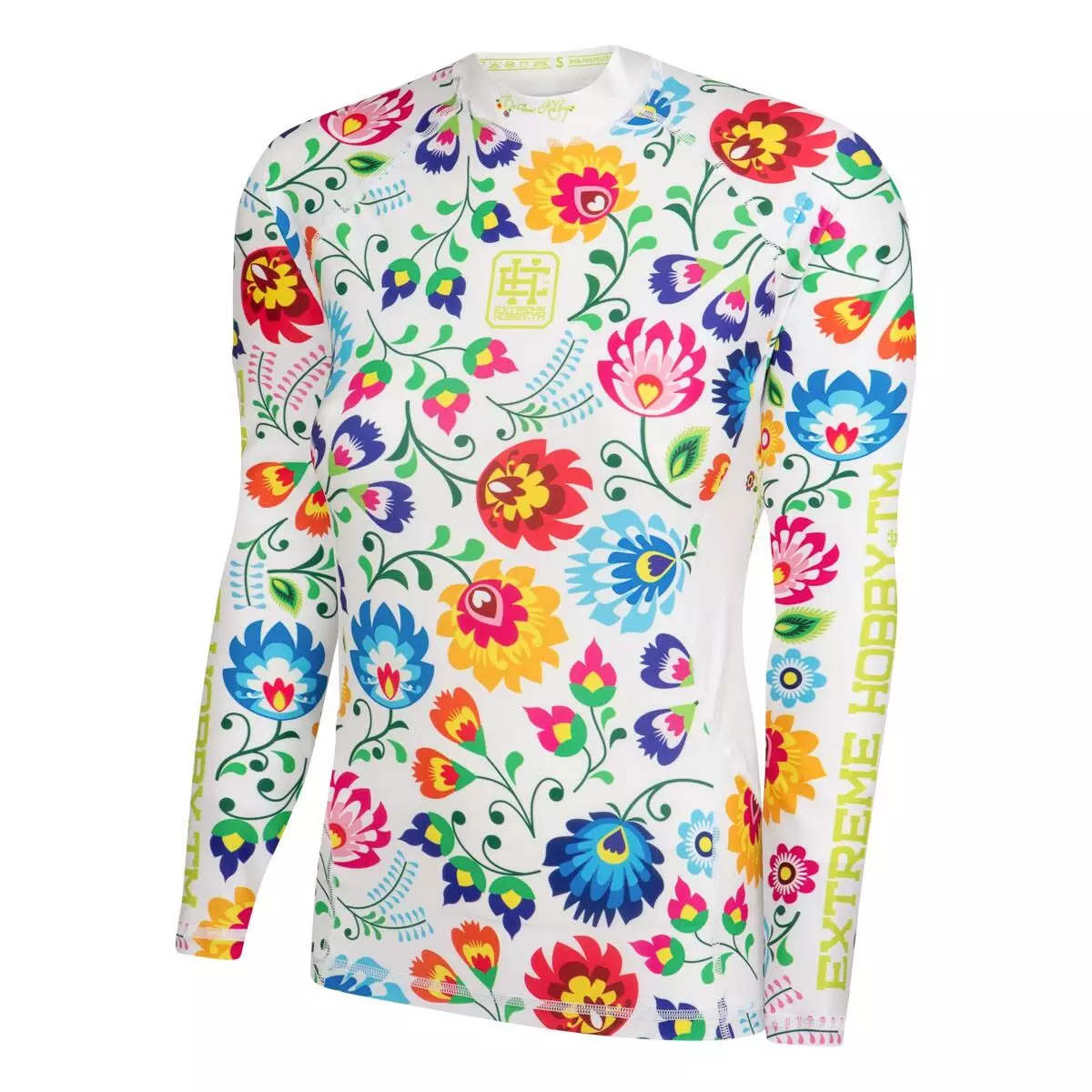 Koszulka fitness damska z długim rękawem EXTREME HOBBY FOLK 2 obcisła