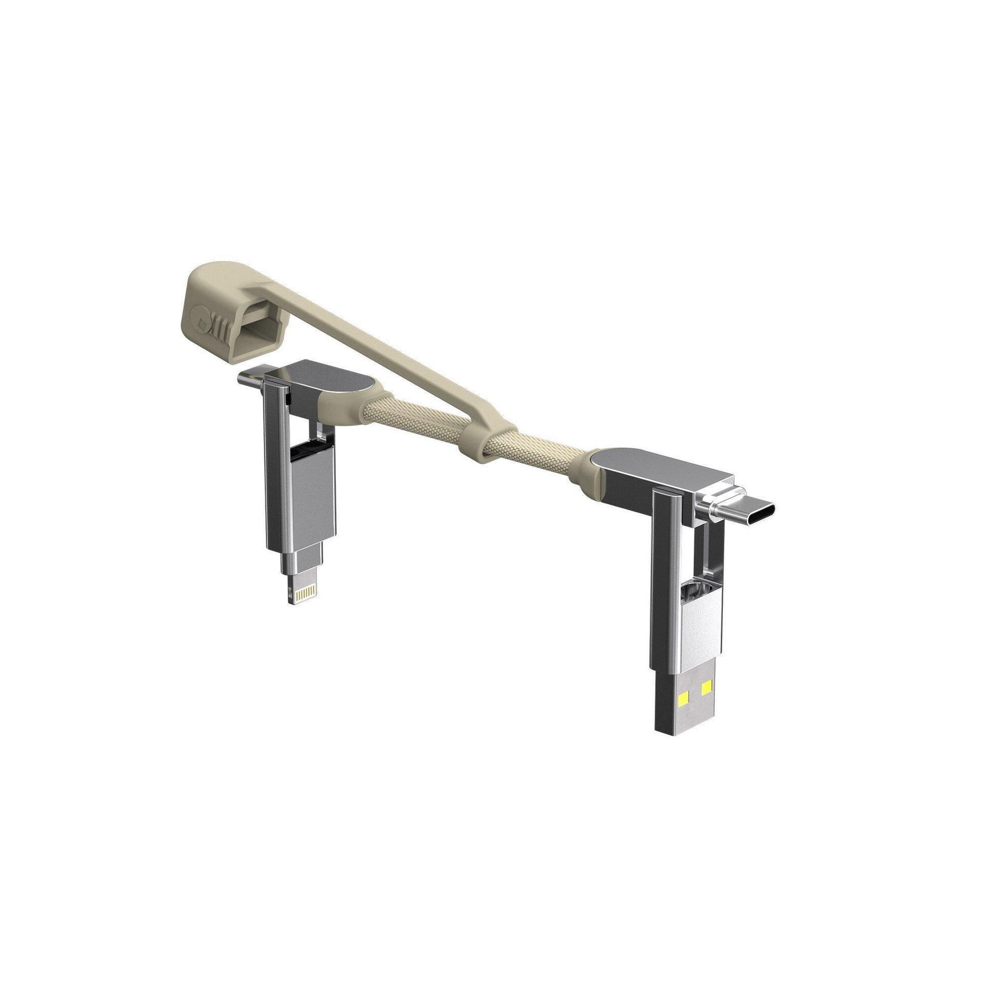 inCharge XS - kabel ładujący USB-C - 4 w 1 - 240W - Beżowy