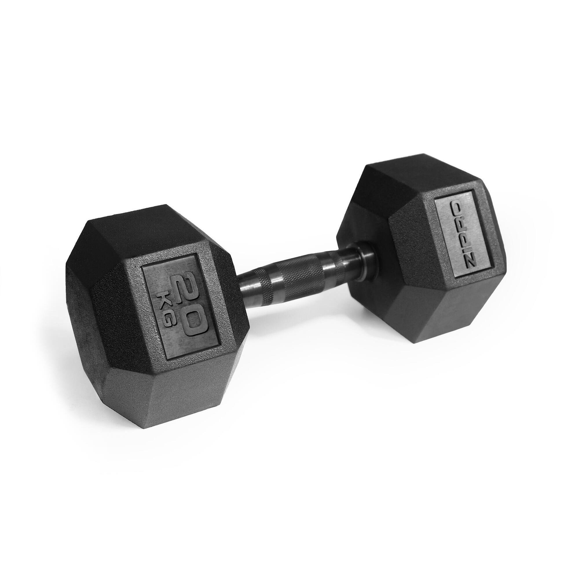 Hantel do treningu siłowego Zipro HEX gumowany