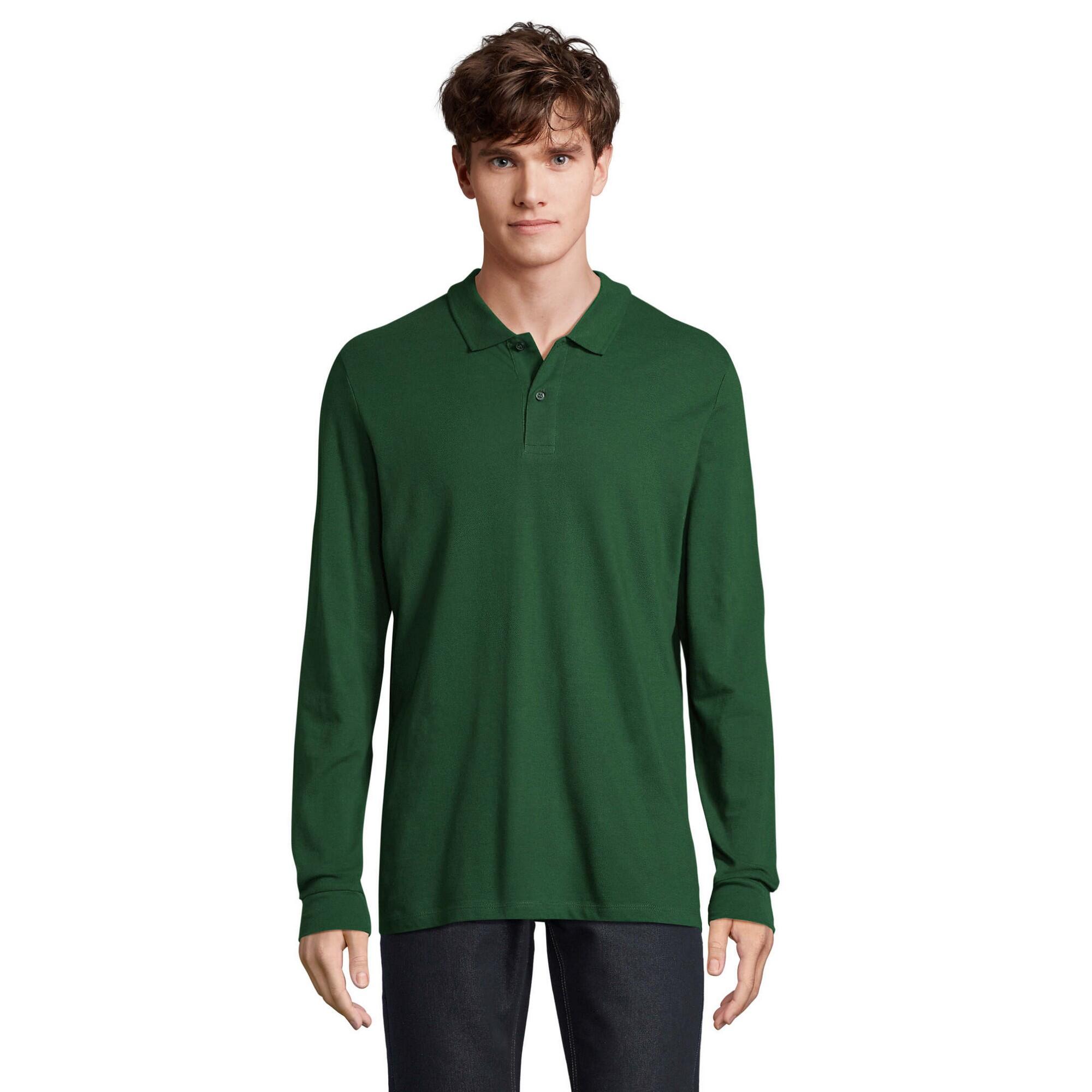 Męska Koszulka Polo Perfect Plain Pique Z Długim Rękawem