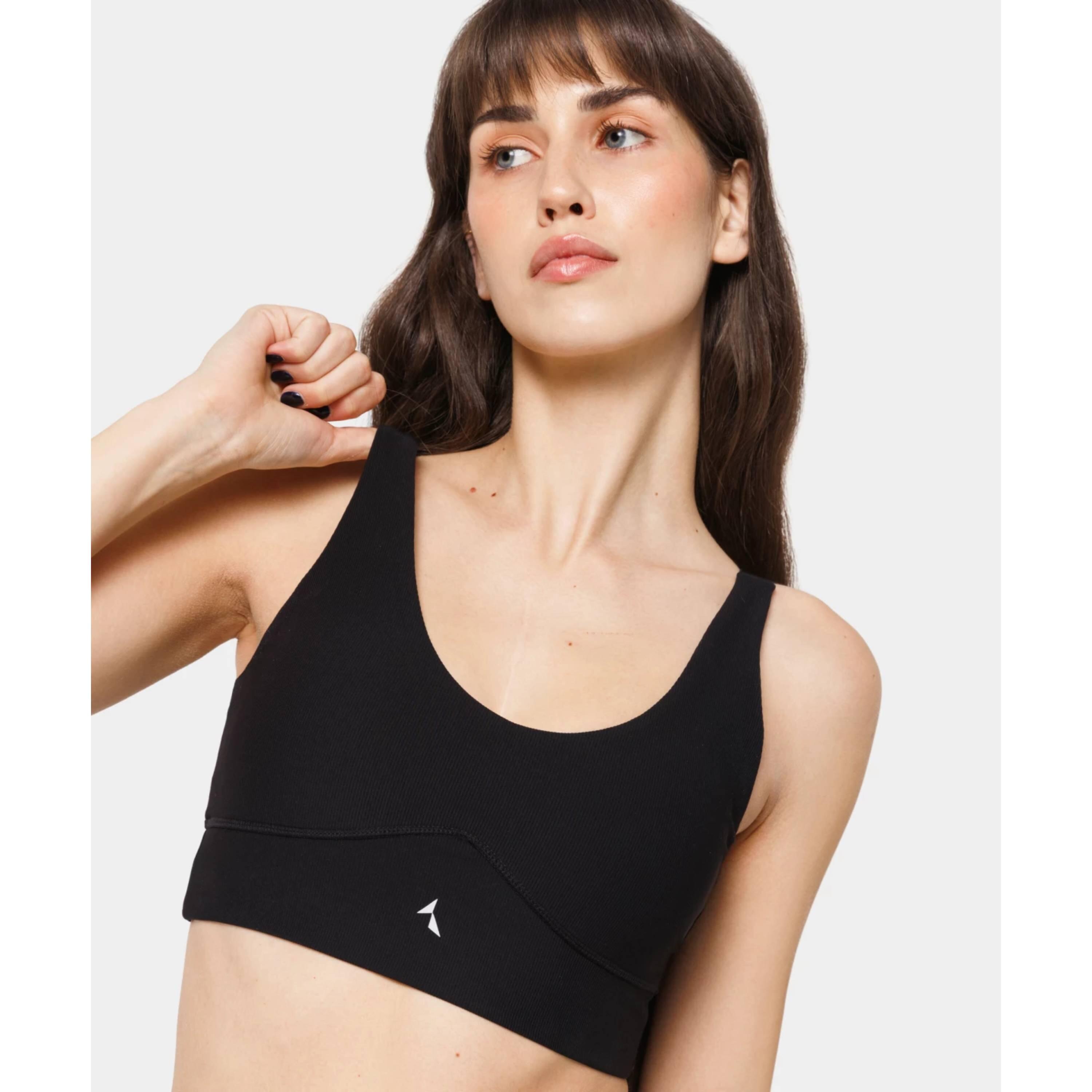 Biustonosz Carpatree prążkowany z regulowanymi ramiączkami Onyx Flow czarny