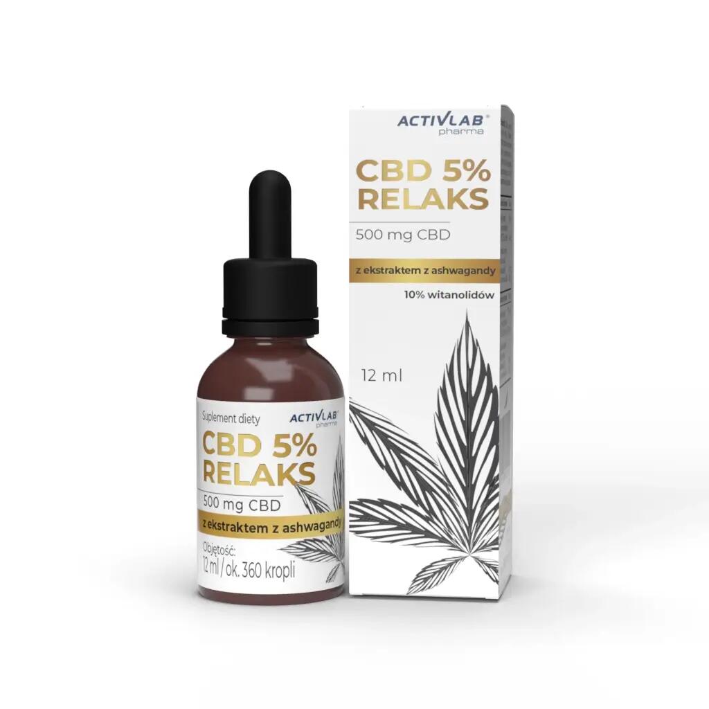 Olejek konopny CBD 5% z ashwagandhą krople Activlab Pharma
