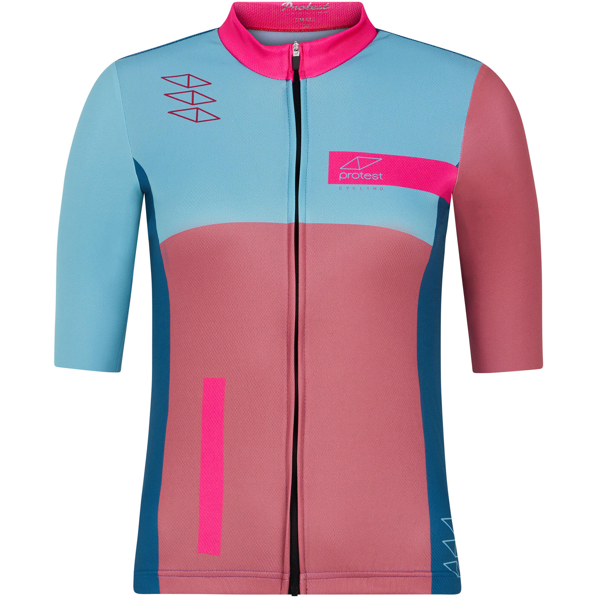 Koszulka na rower z krótkim rękawem zapinana na zamek