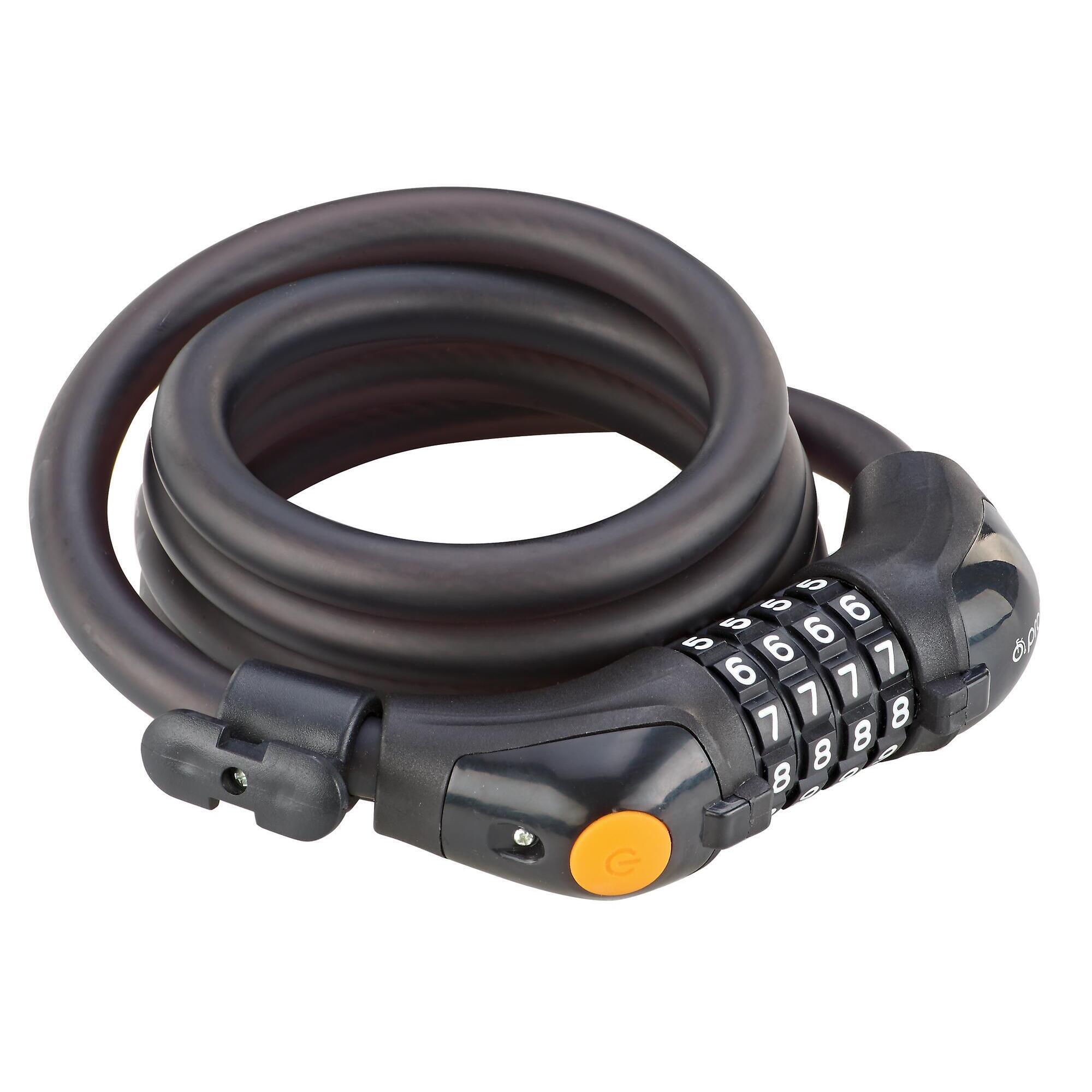 Zamek na spiralnym kablu z kodem