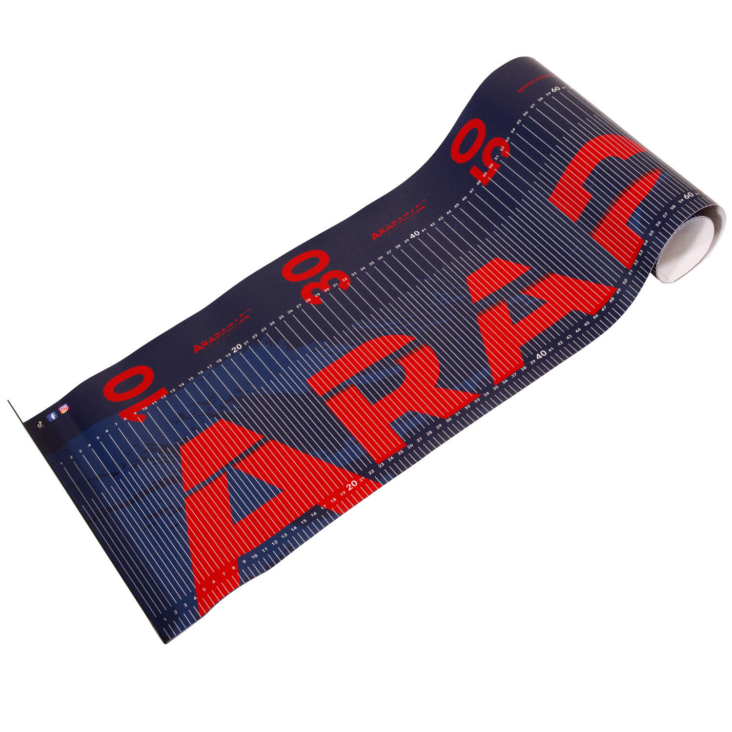 Mata do odczepiania 'biggi' z miarką, Rolowana, 135 cm