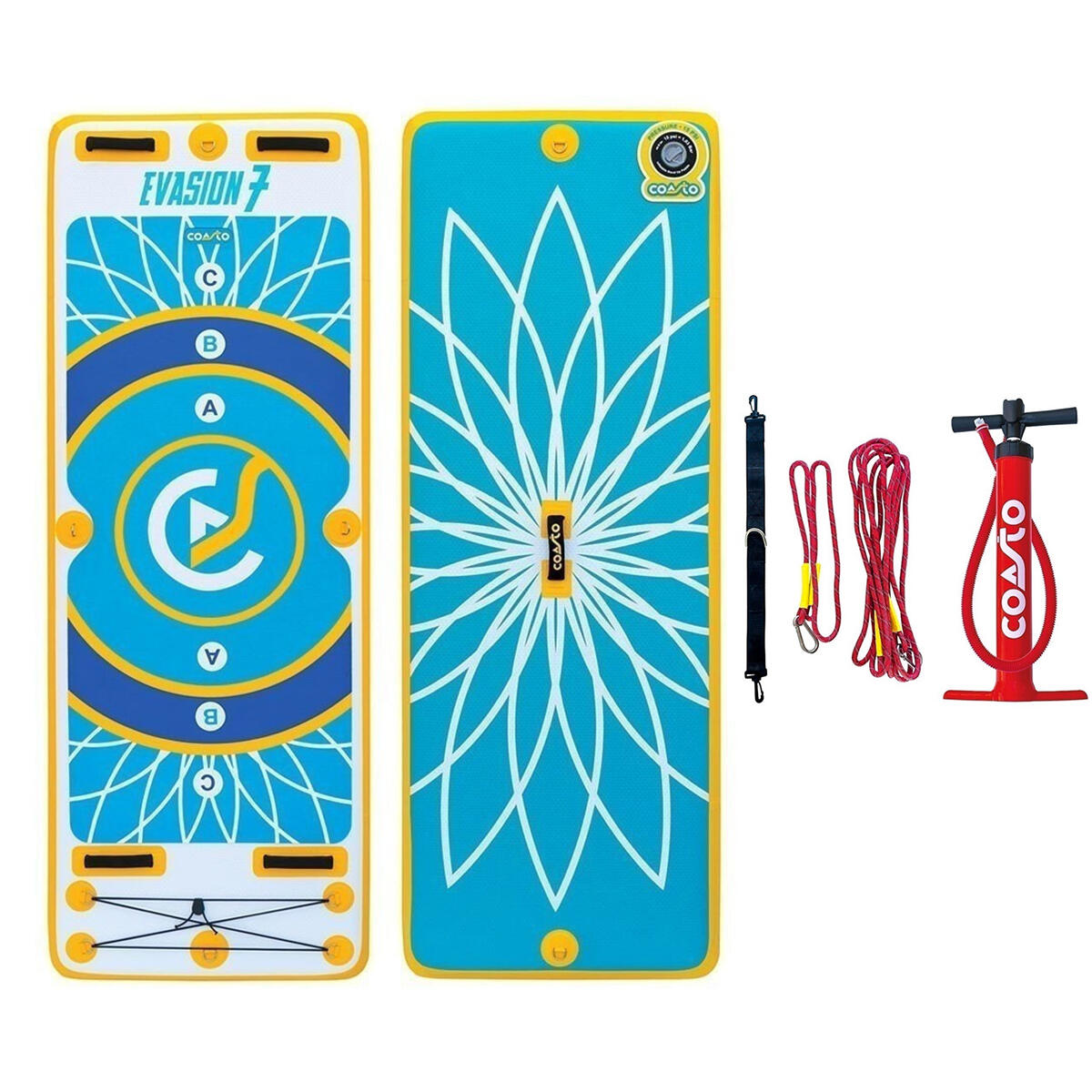 Pływające maty do fitnessu i jogi na wodzie - nadmuchiwane - z akcesoriami