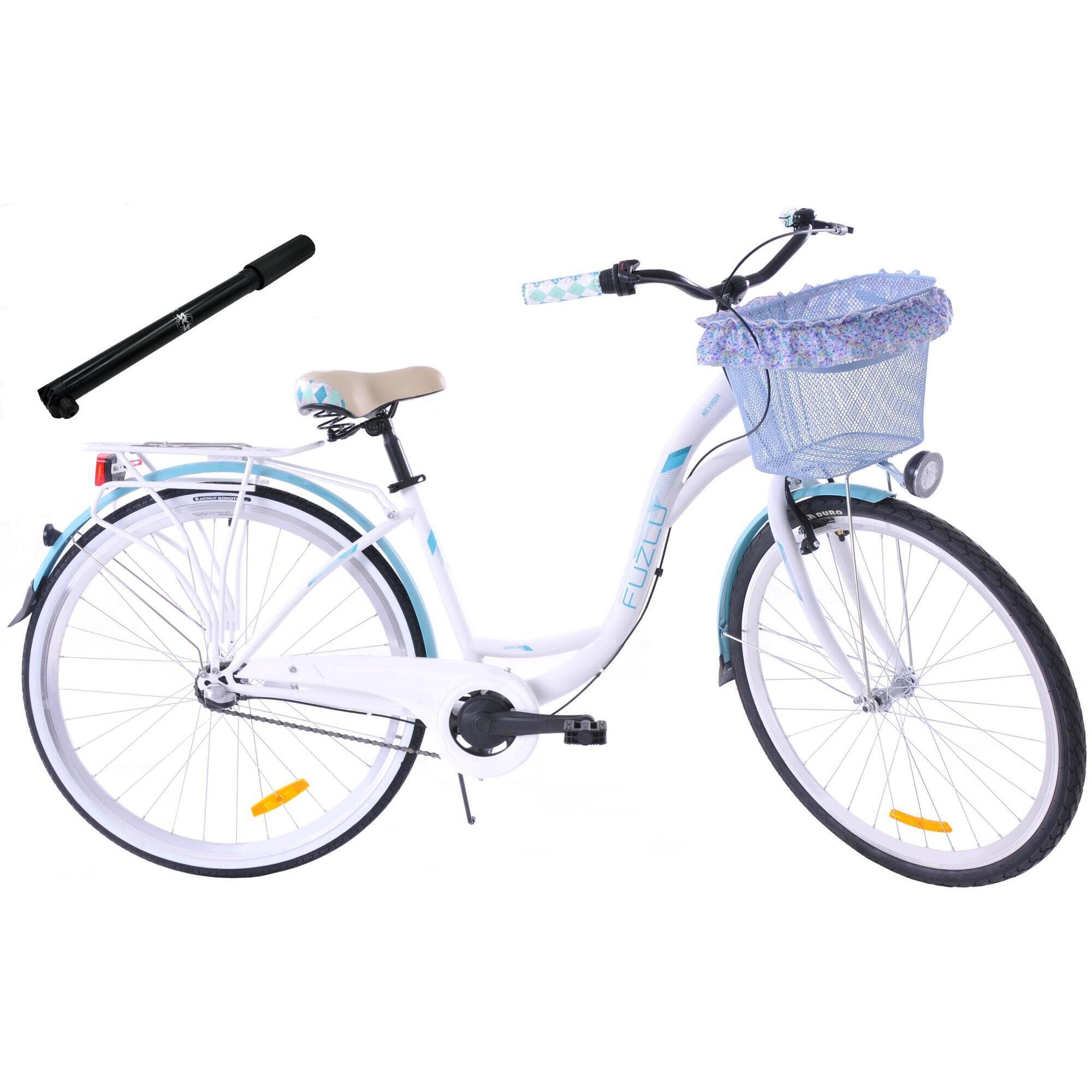 Rower miejski 28 Fuzlu Nevada S3 biało-morski