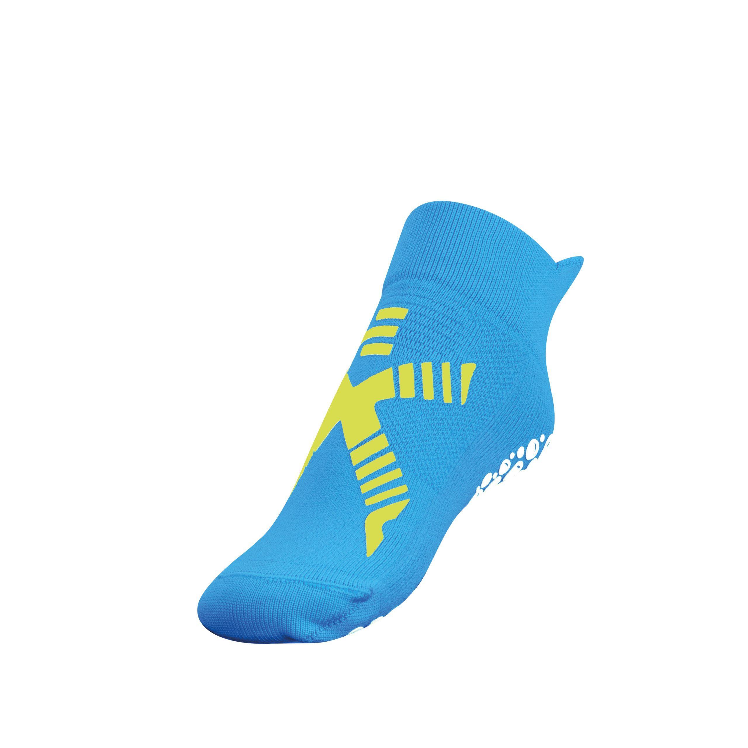 Skarpety techniczne antypoślizgowe basenowe dla dzieci, błękitnym z zielonym