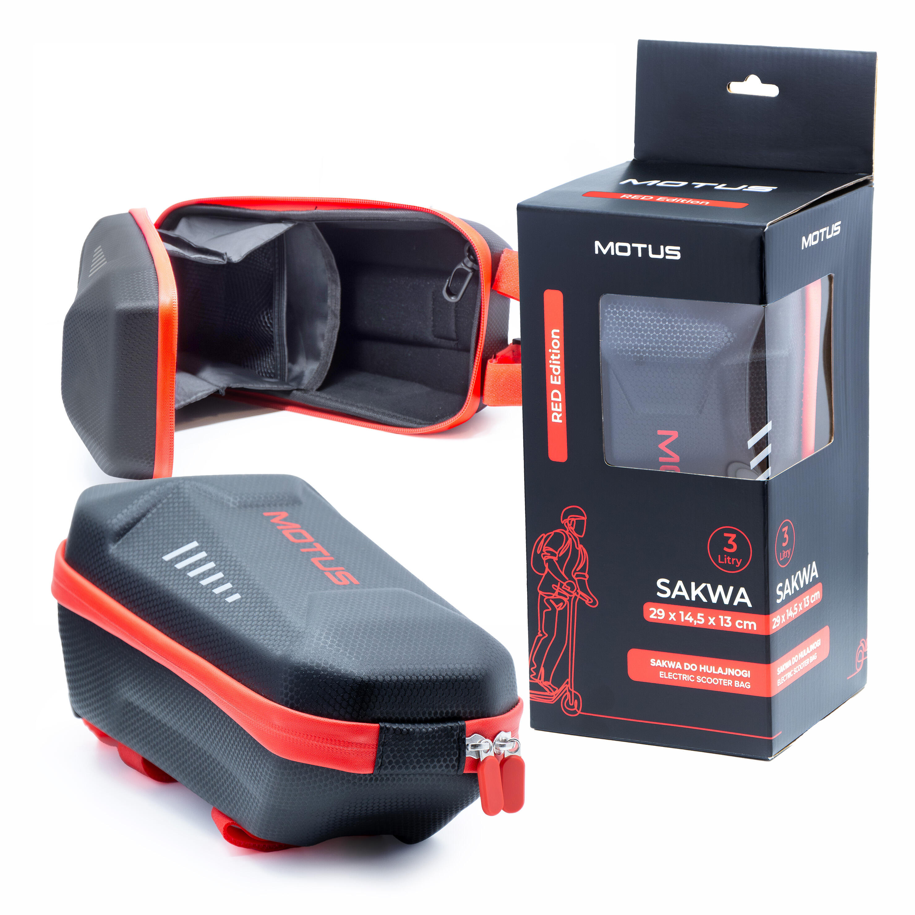 Sakwa na hulajnogę elektryczną Wodoodporna Torba Motus Red Edition 3 L