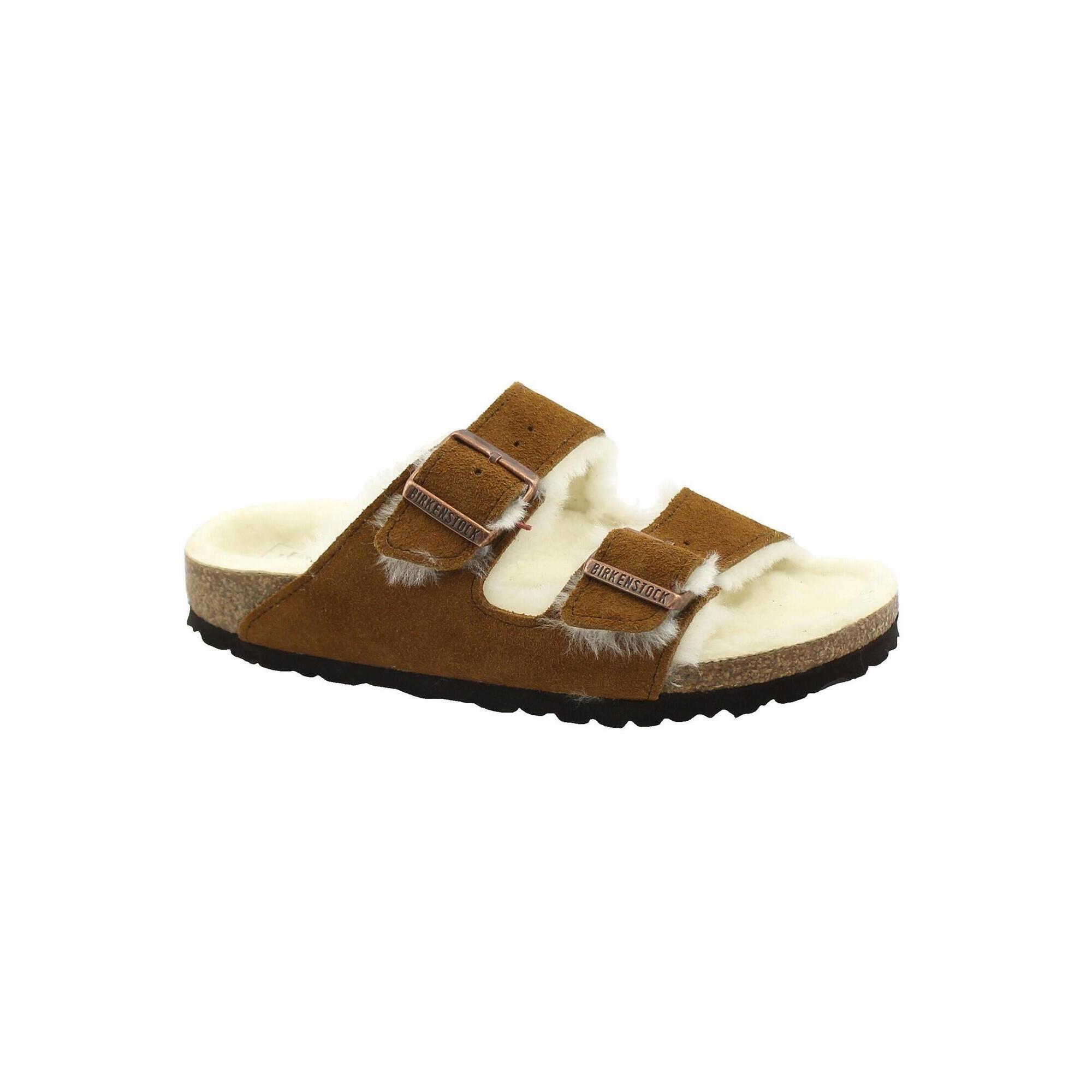 Klapki Birkenstock Arizona VL Shearling Mink wąskie narrow (1001135)
