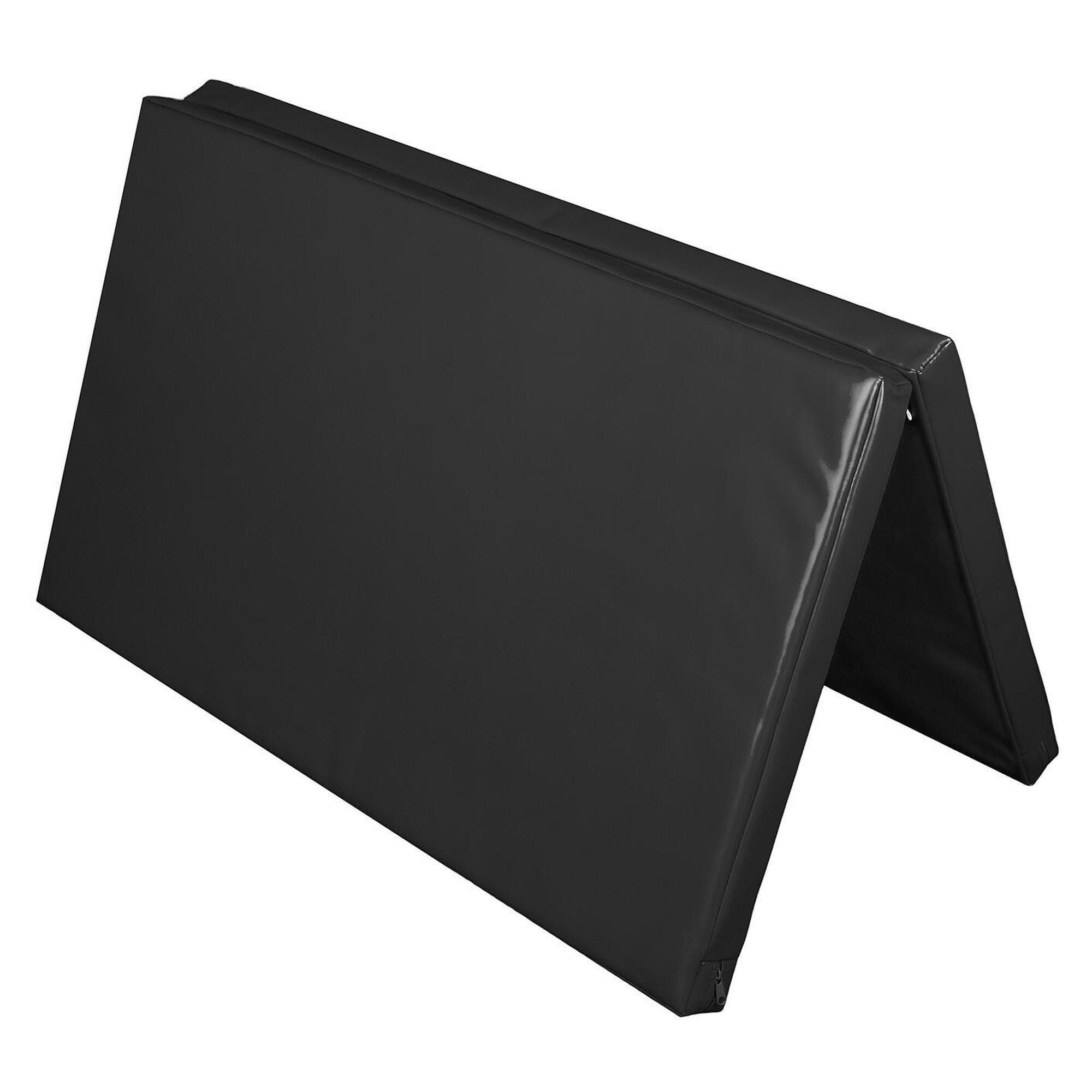 Materac dwuczęściowy z rzepami UNDERFIT 130 x 120 x 6 cm miękki czarny