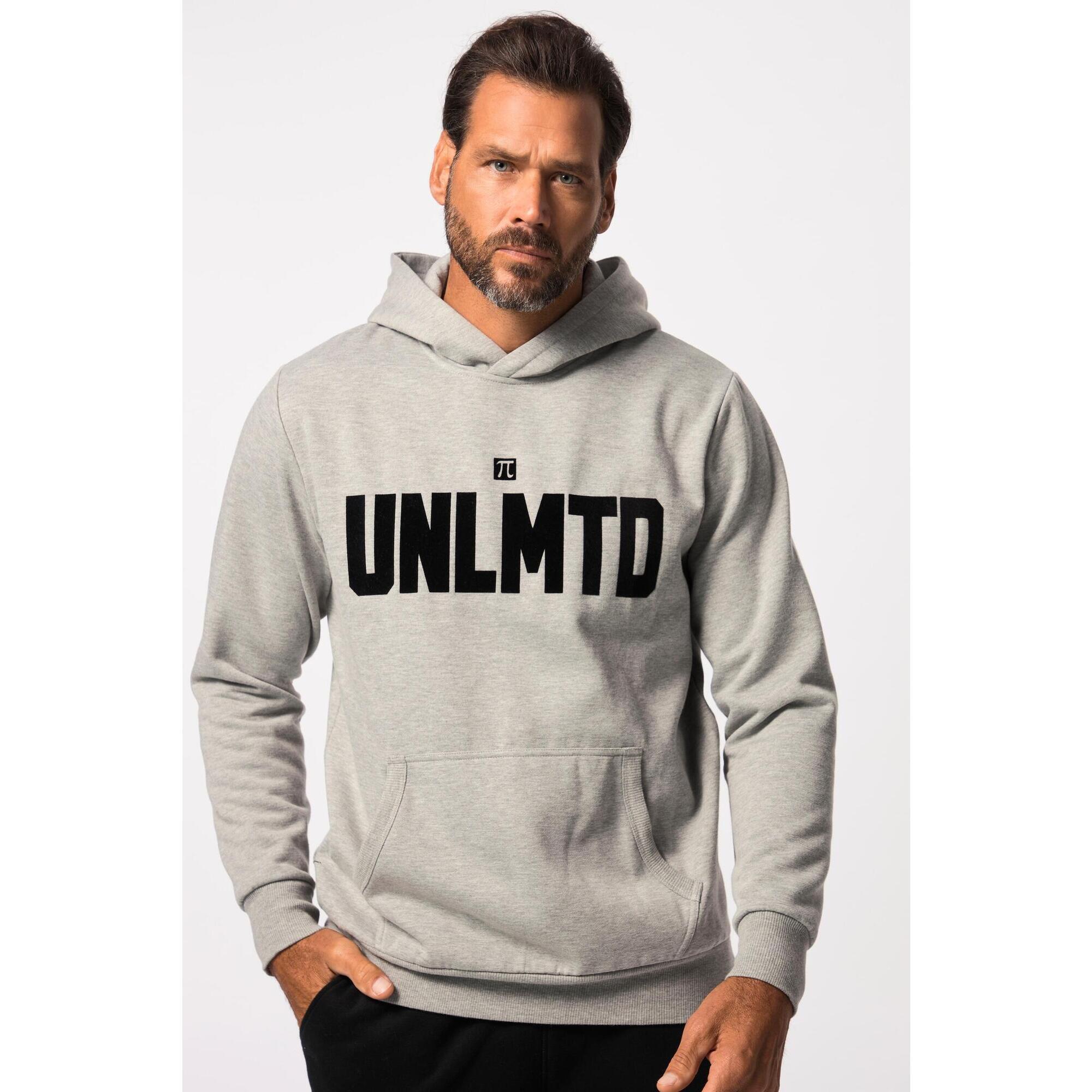 Męska Bluza z kapturem fitness dzianina dresowa kaptur nadruk flokowany