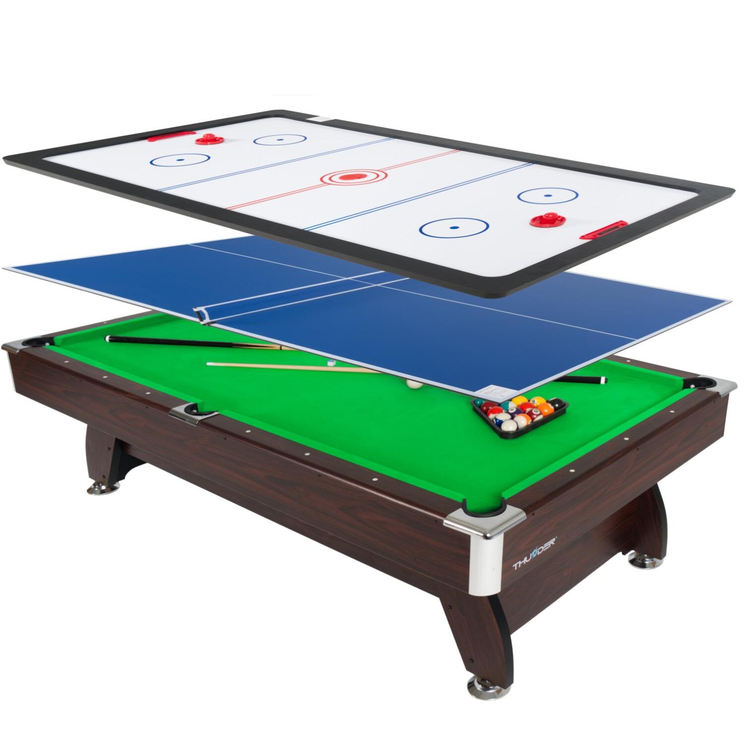 Stół bilardowy z nakładką cymbergaj/ping pong 8FT - THUNDER BOLD-BROWN