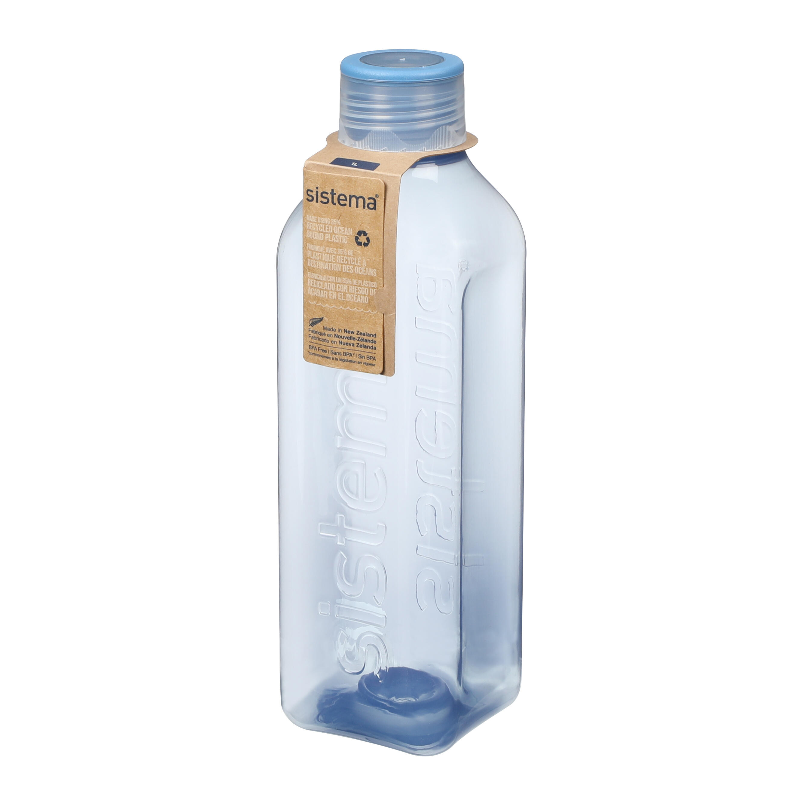 Kwadratowa butelka z zakrętką Ocean Bound Square 1 l