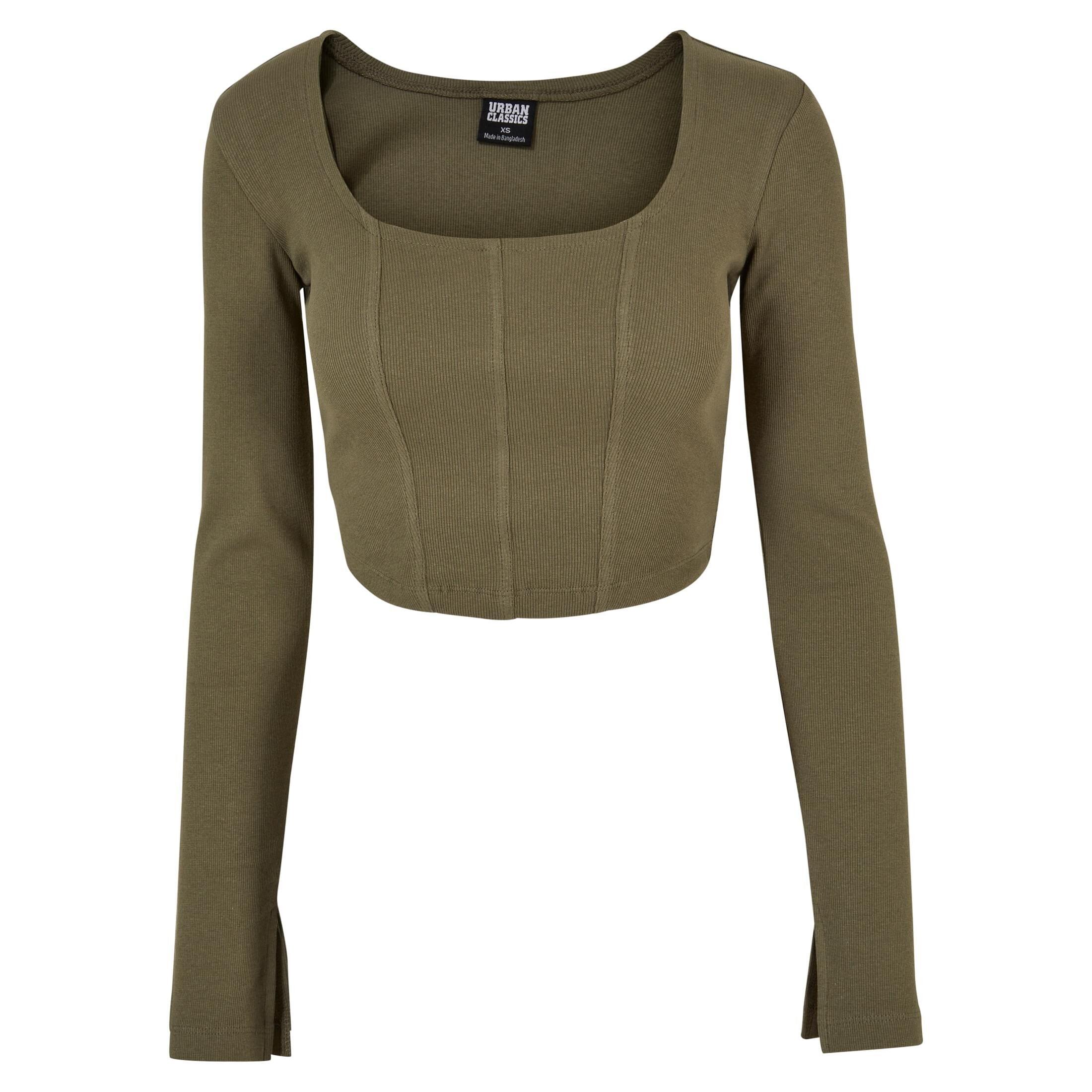 Damska koszulka crop top z długim rękawem Urban Classics