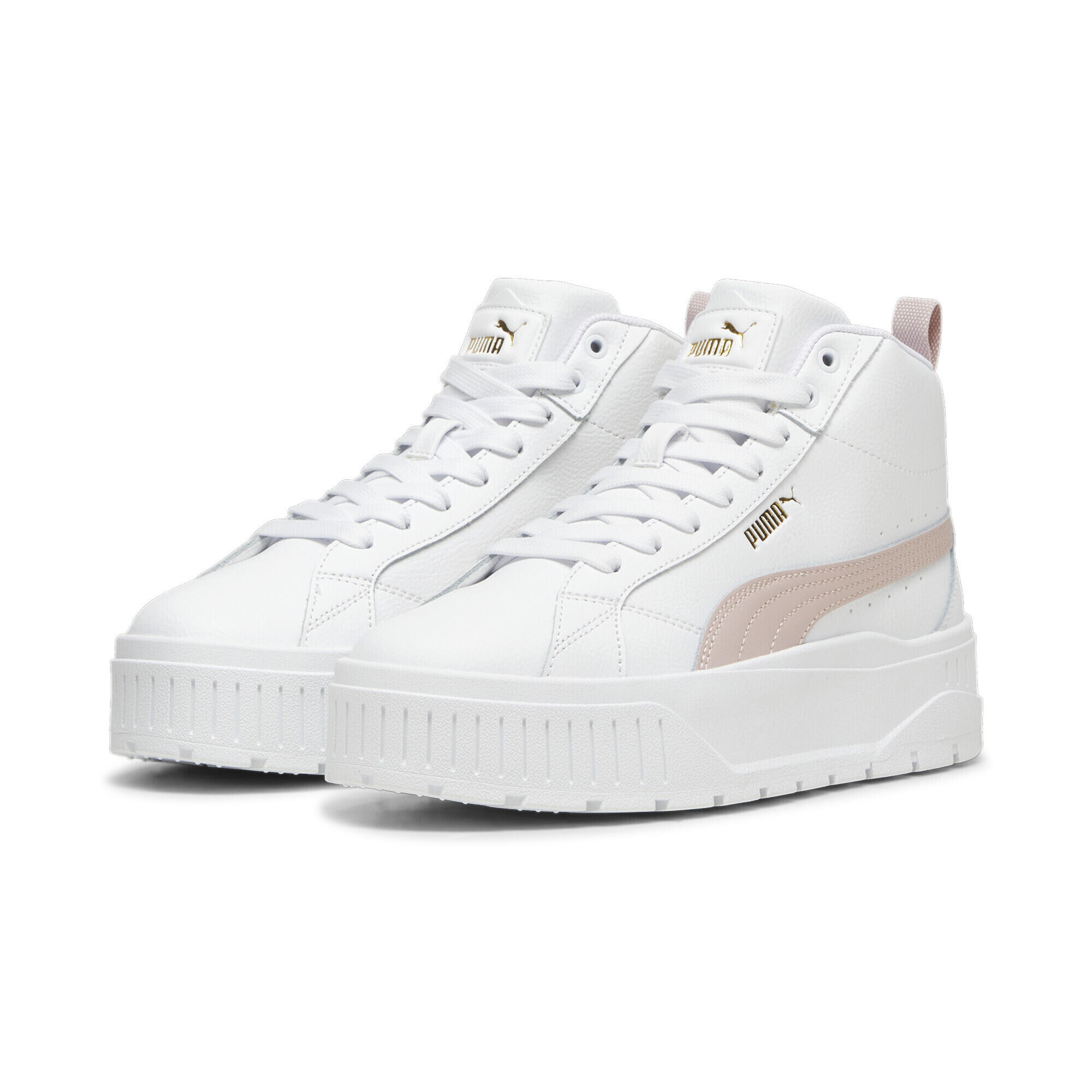 Damskie sneakersy Karmen II Mid PUMA White Mauve Mist Gold Pink