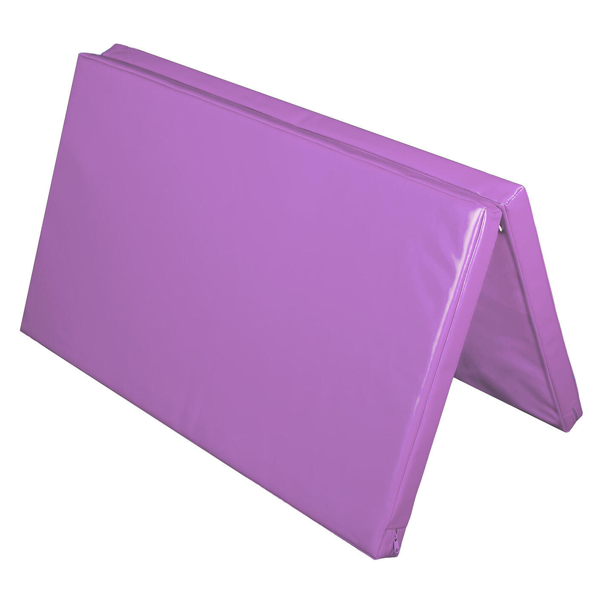 Materac dwuczęściowy z rzepami UNDERFIT 130 x 120 x 6 cm twardy fioletowy