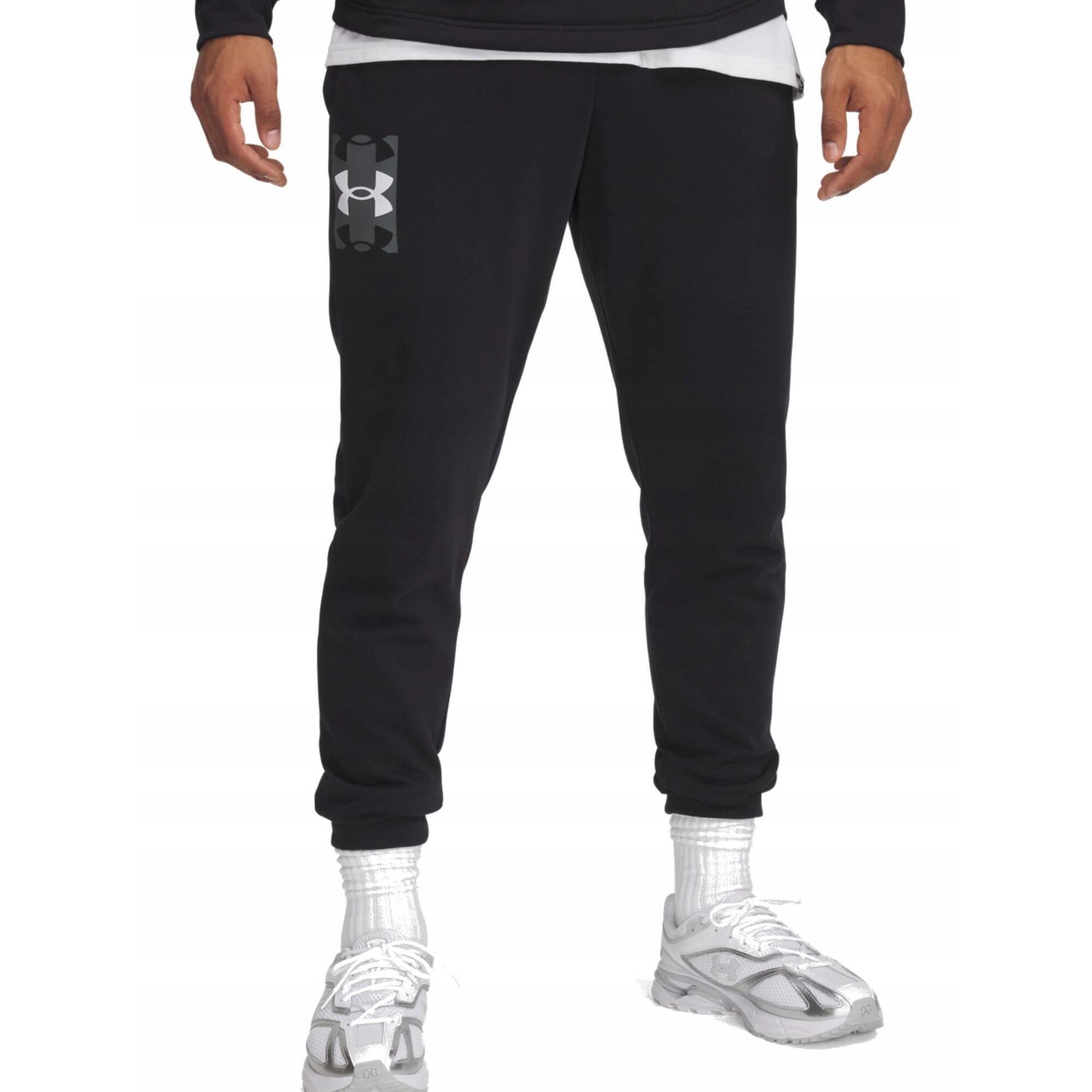 SPODNIE męskie UNDER ARMOUR 1390144-001 dresowe czarne joggery bawełna M