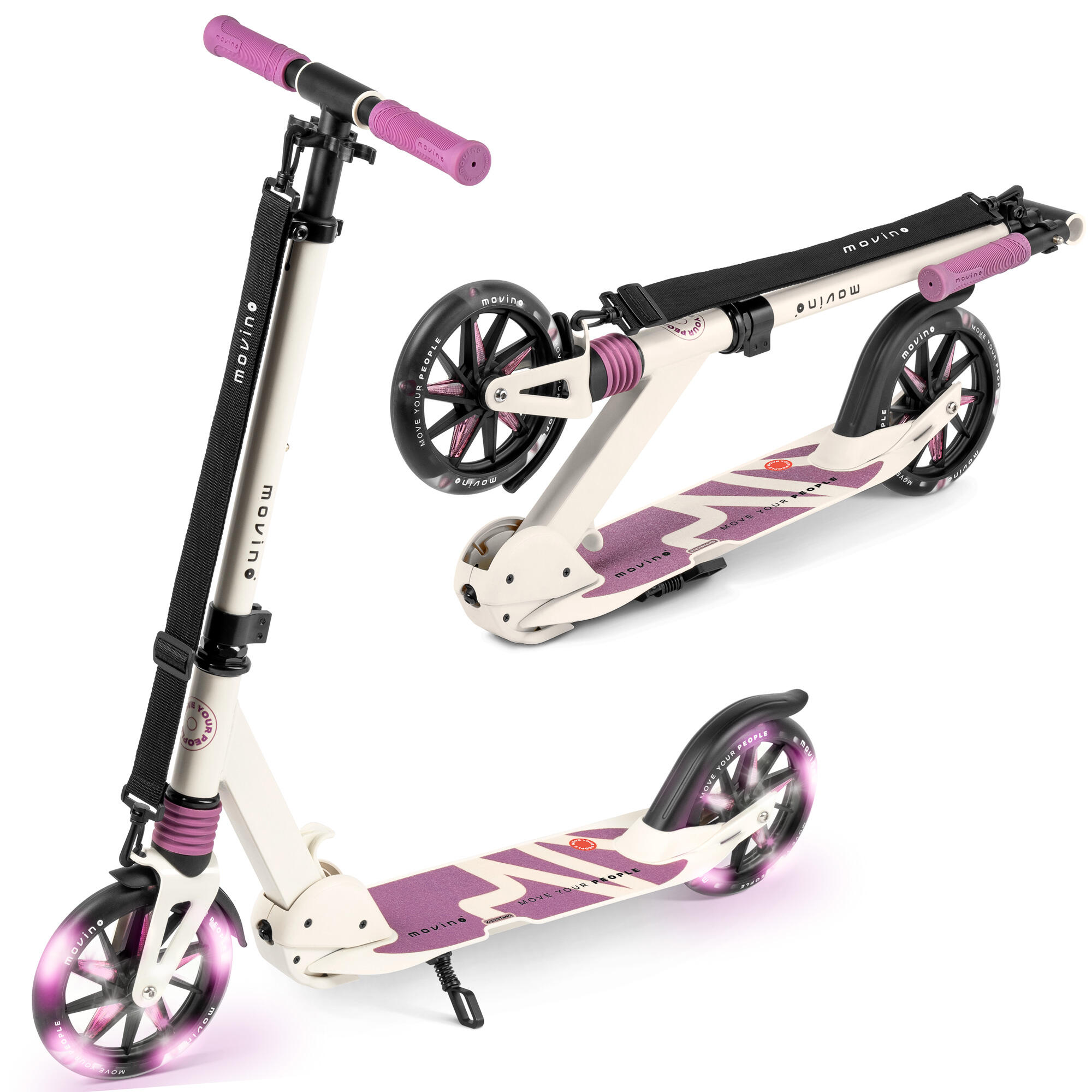 Hulajnoga składana dla dzieci koła LED, regulacja kierownicy Movino City Light