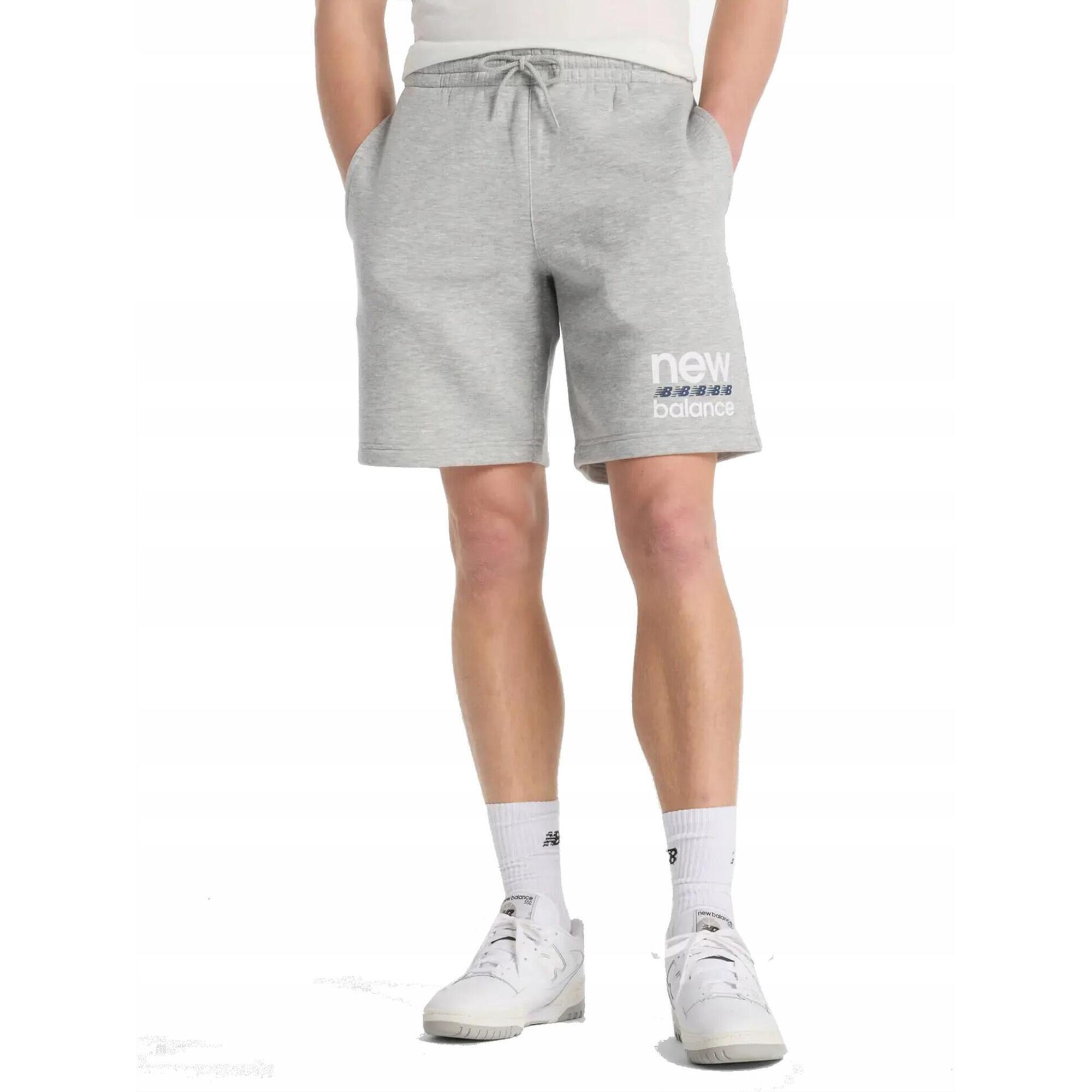 SPODENKI SZORTY męskie NEW BALANCE MS51940AG dresowe bawełniane szare S