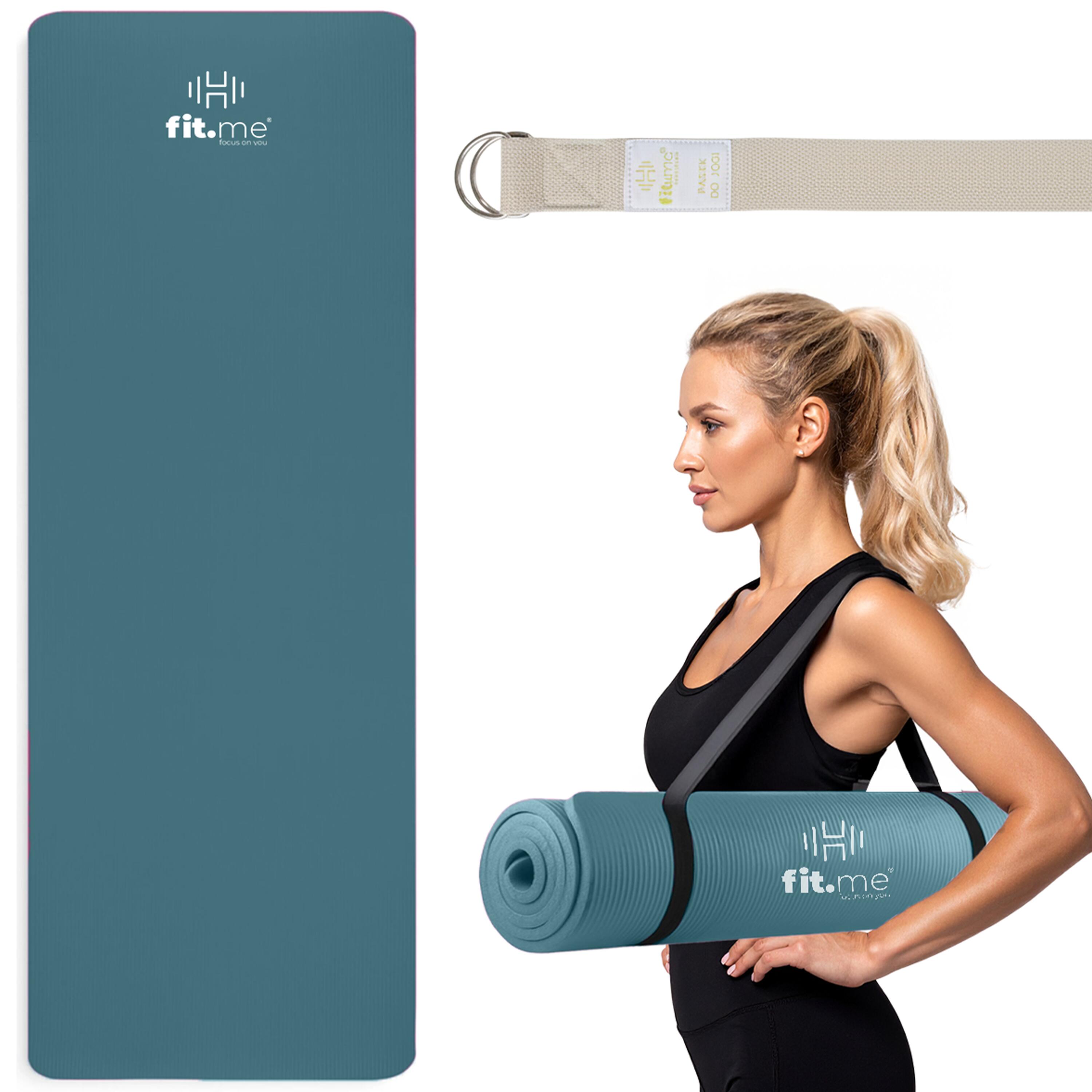 Mata do ćwiczeń i jogi NBR 1,5 cm z uchwytem Fit.me