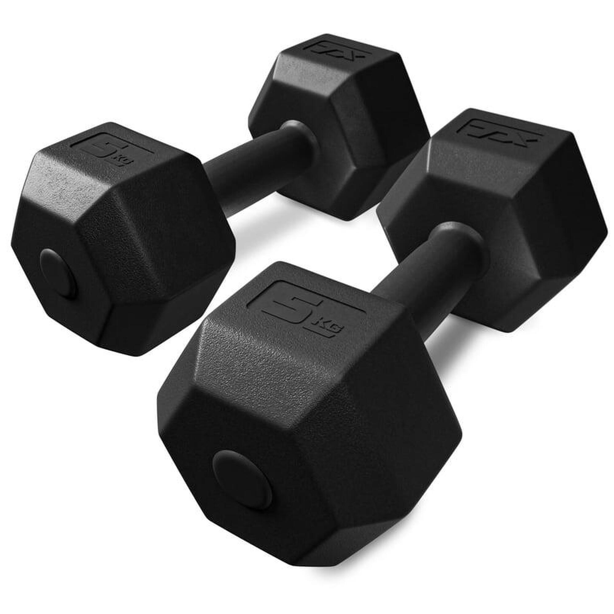 Zestaw hantli bitumicznych do ćwiczeń siłowych Trex Sport 2×5kg