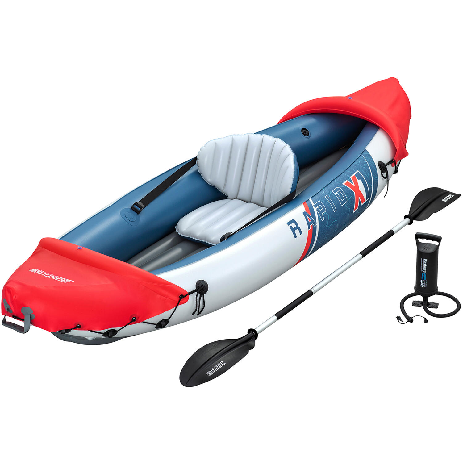 Hydro-Force Rapid X1 Inflatable Kayak, Inflatable 1 Person Kayak Complete Set