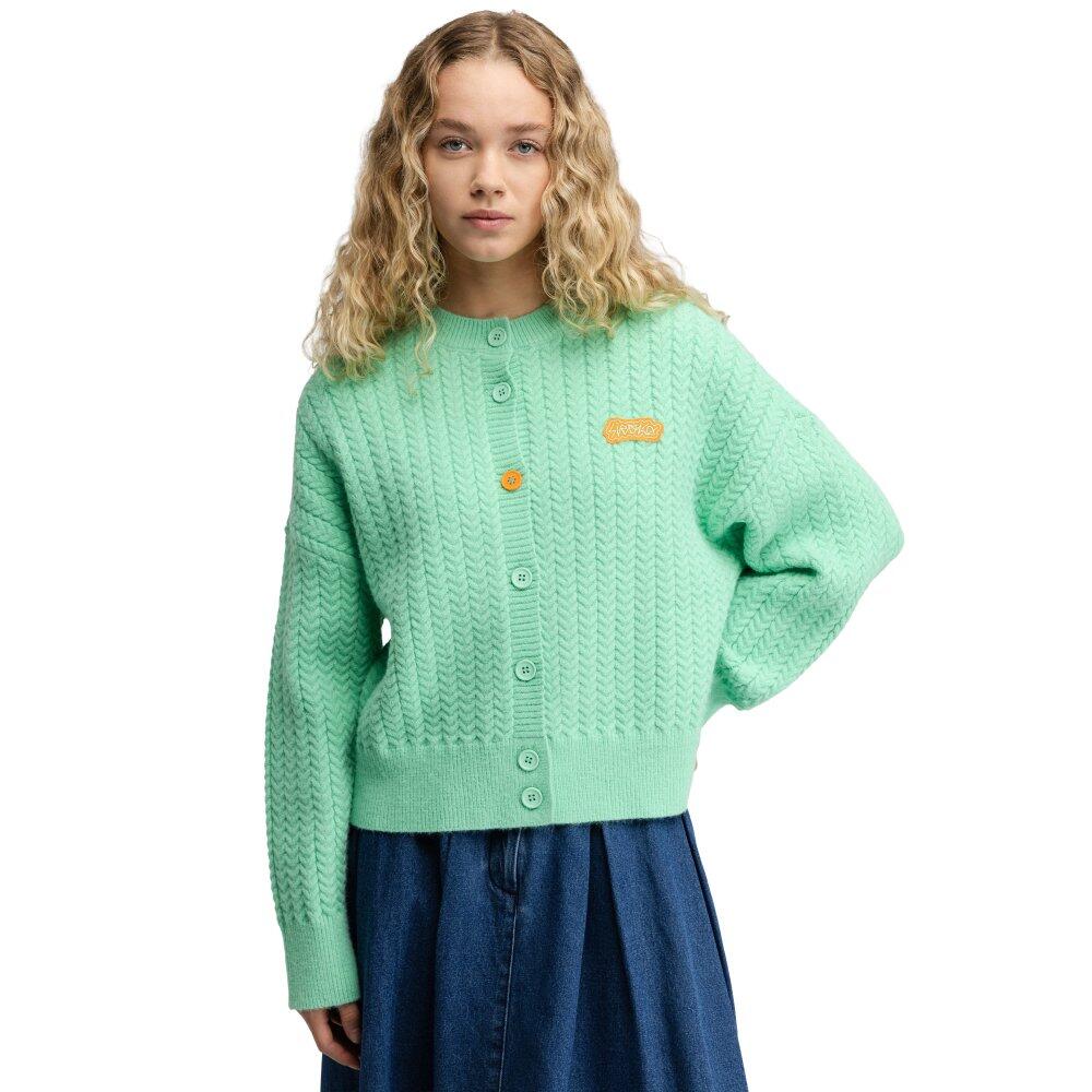 Damski kardigan z dzianiny Siroko Apollo-W Green