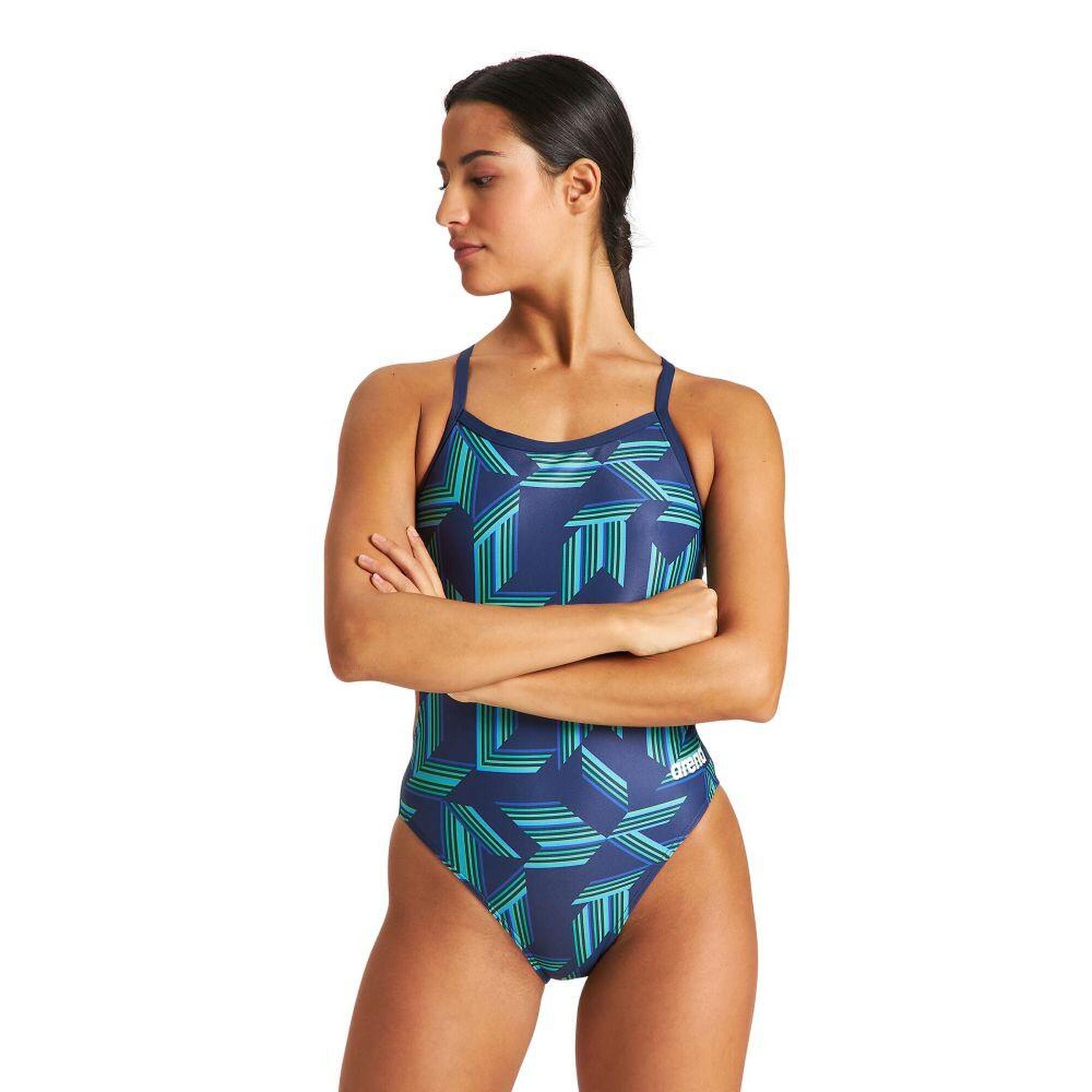 Strój kąpielowy damski jednoczęściowy sportowy na basen Arena Puzzled