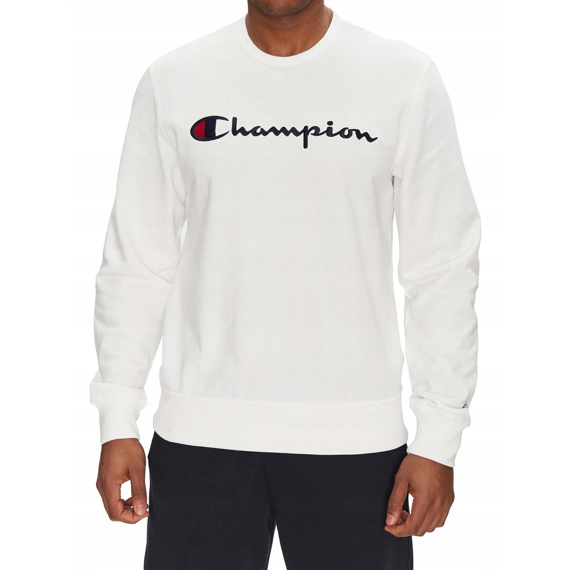 BLUZA męska CHAMPION 220727-WW001 bez kaptura biała bawełniana M